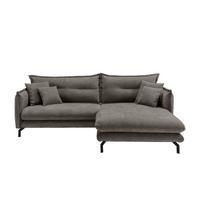 Ecksofa Lava Graubraun S: 255x180 cm - Graubraun/Schwarz, Design, Textil (255/180cm) - Livetastic