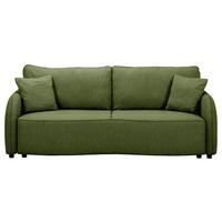 3-Sitzer-Sofa Bari mit Schlaffunktion & Bettkasten - Schwarz/Olivgrün, Basics, Textil (215/89/100cm) - P & B