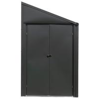 Gerätehaus mit Pultdach 203x208x124 cm - Grau, Basics, Metall (203/208/124cm)