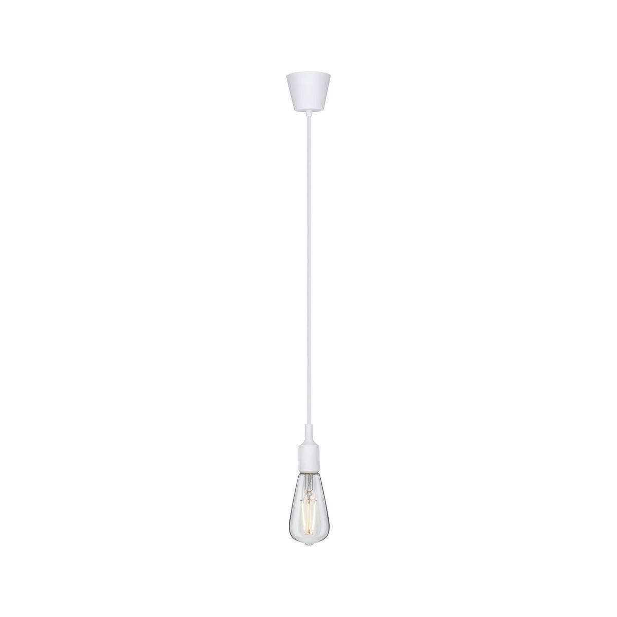 Hängeleuchte H: 200 cm 1-Flammig, Silikon Weiß - Weiß, Basics, Kunststoff (9,2/200,0cm) - Paulmann