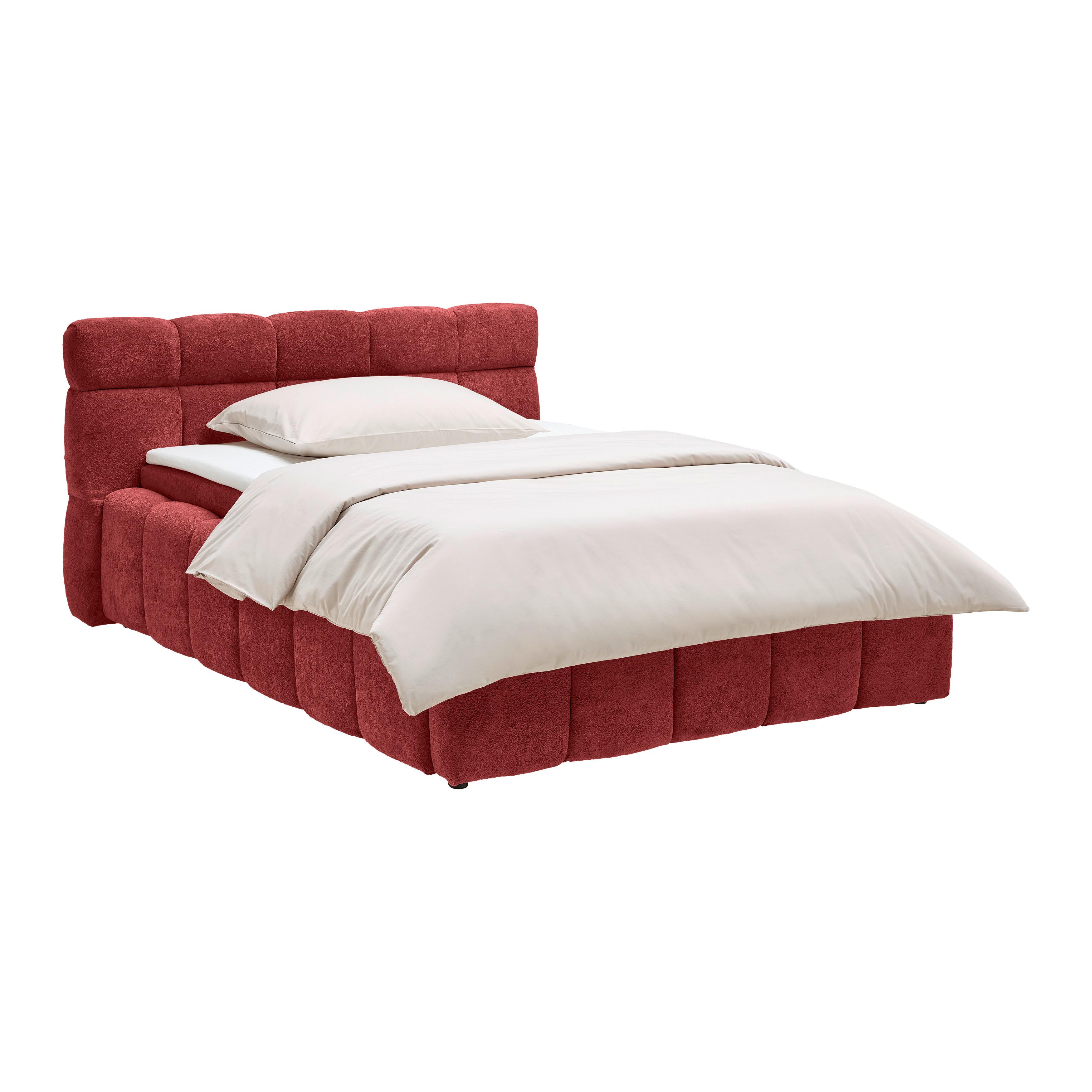 Čalúnená posteľ MONTE 120x200, červená - čierna/červená, Konventionell, textil/plast (120/200cm) - Based