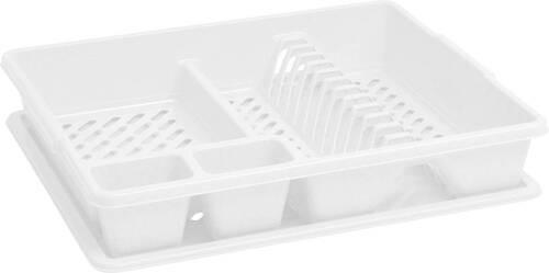 odkvapávač na riad DISH DRAINER + TRAY - biela, Basics, plast (38/8,8/45cm) - Curver