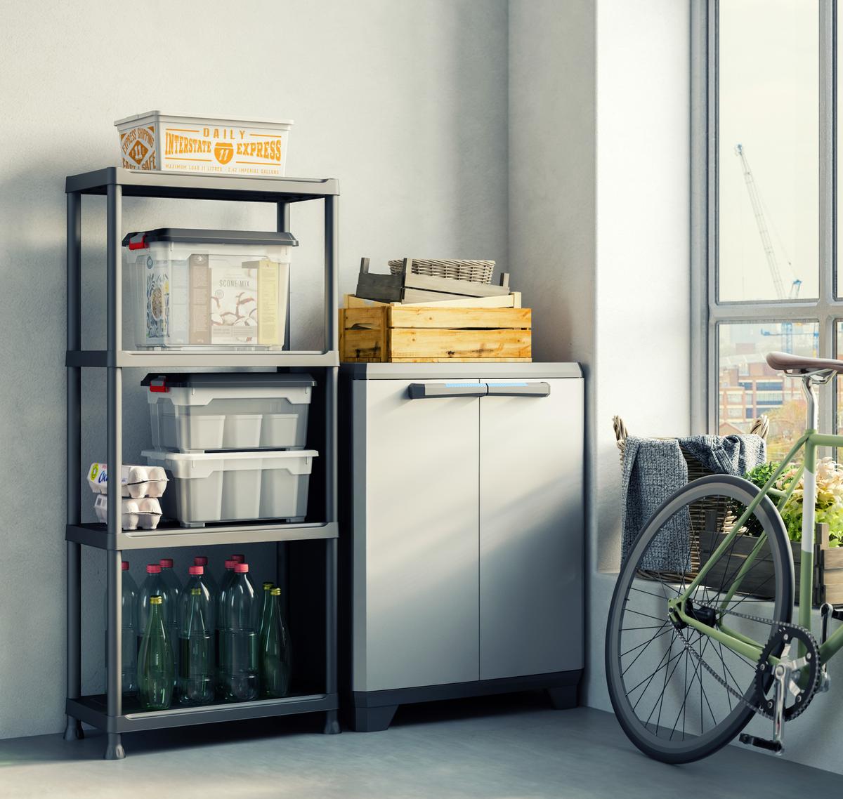 Plastový regál KUNSTSTOFF PLUS 60CM - antracitová, Konvenční, plast (60/135/30cm) - Keter