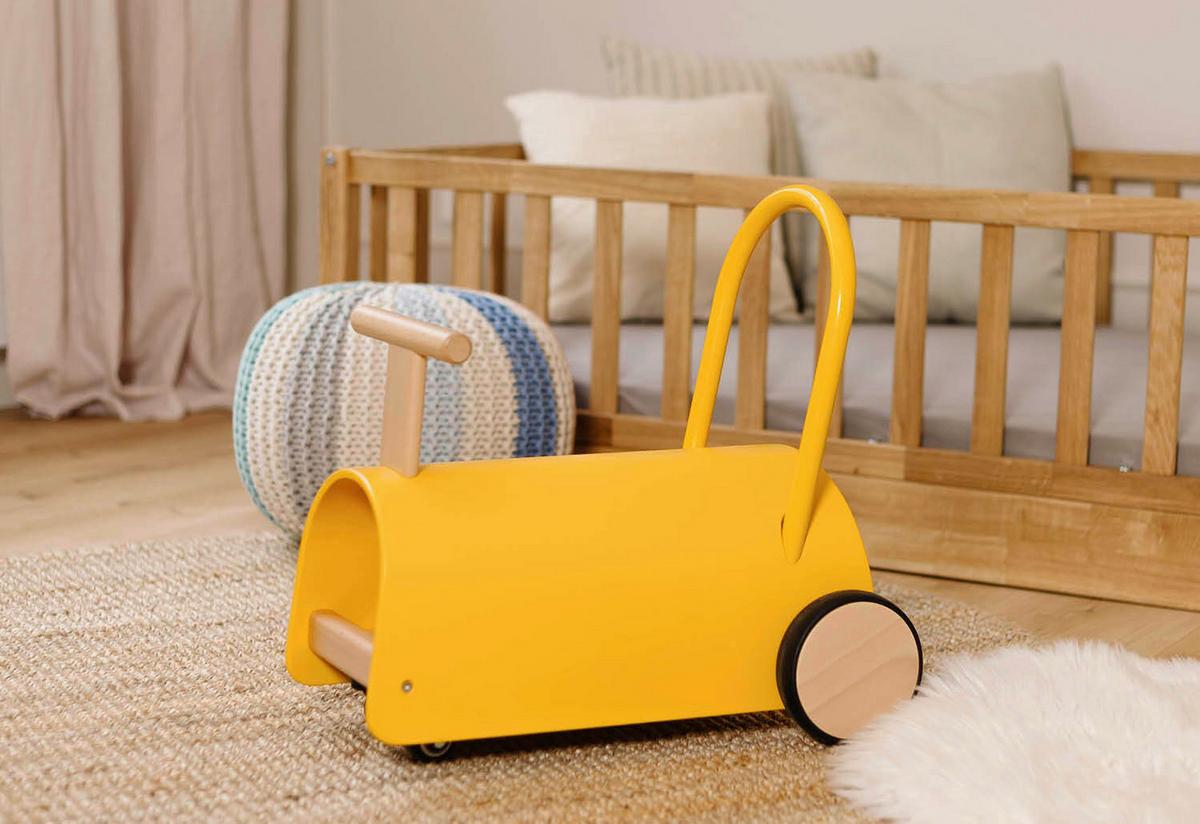 Lauflernhilfe Enzo - Dunkelgelb, Basics, Holz (L 47 cm/B 31 cm/H 45 cmcm) - Pinolino