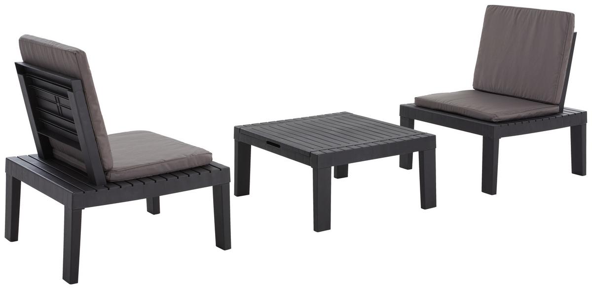 Balkonset Duetto 8 Teilig - Anthrazit, Basics, Kunststoff (65/78/195cm)