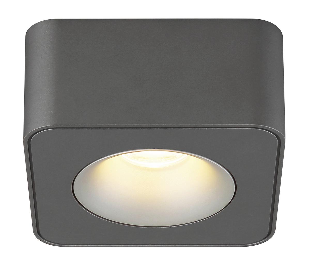 Led-strahler 43100-1 - Klar/Dunkelgrau, KONVENTIONELL, Kunststoff/Metall (11,7/11,7/5,5cm) - Globo