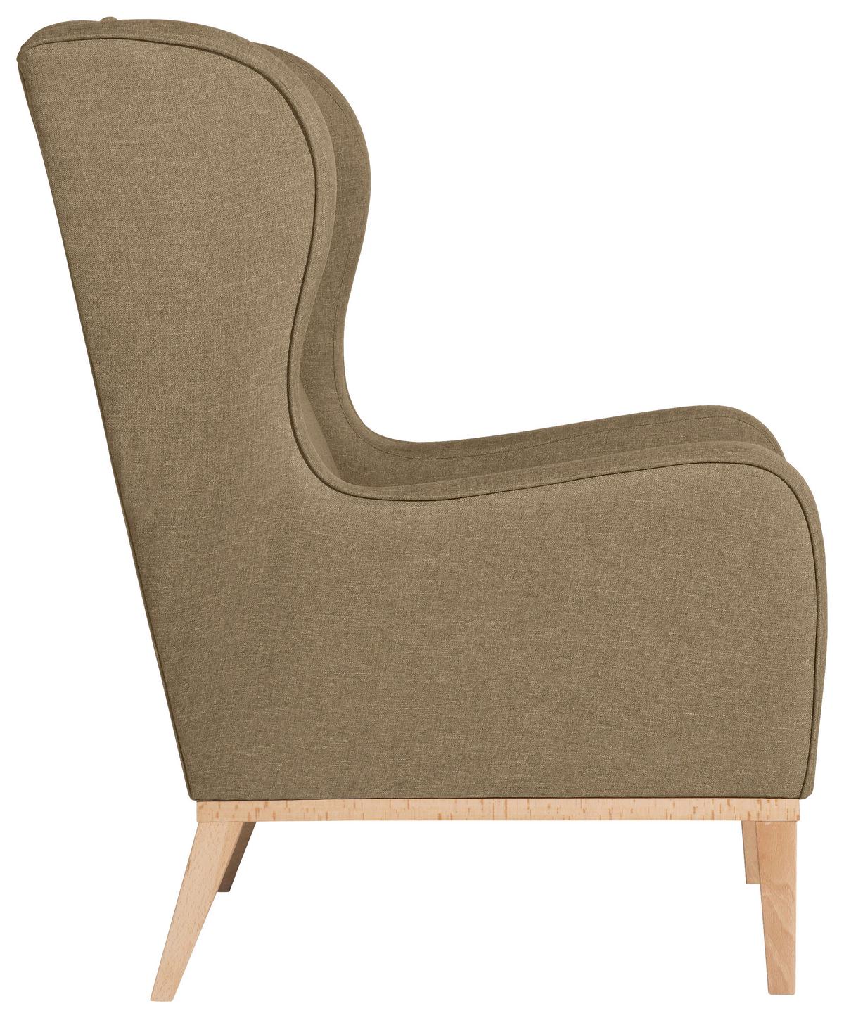 Ohrensessel Angelo - Sandfarben/Naturfarben, KONVENTIONELL, Textil (66/104/78cm) - Max Winzer