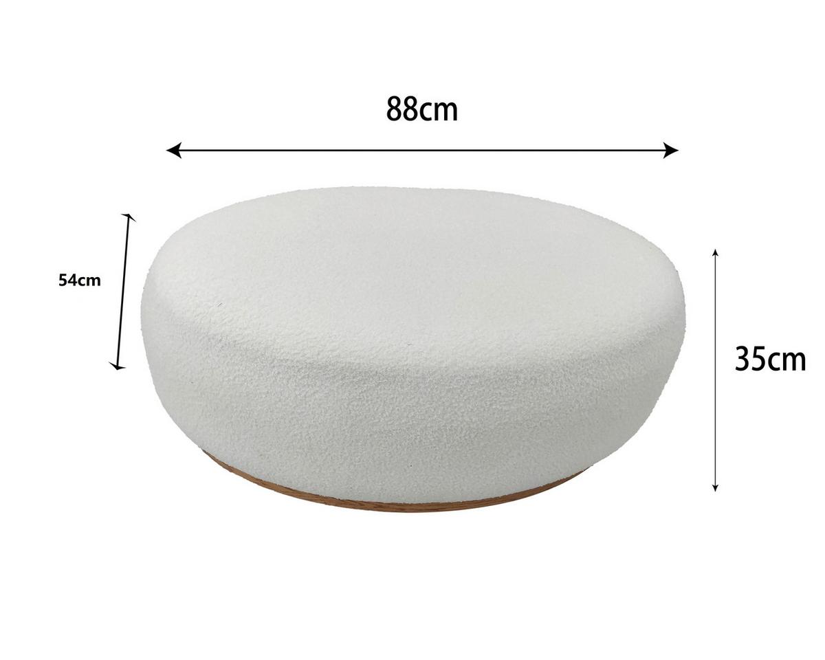 Taburetka DARBY, biela látka TEDDY, max. 120 kg - biela, Lifestyle, drevo/textil (88/35/54cm) - Mömax