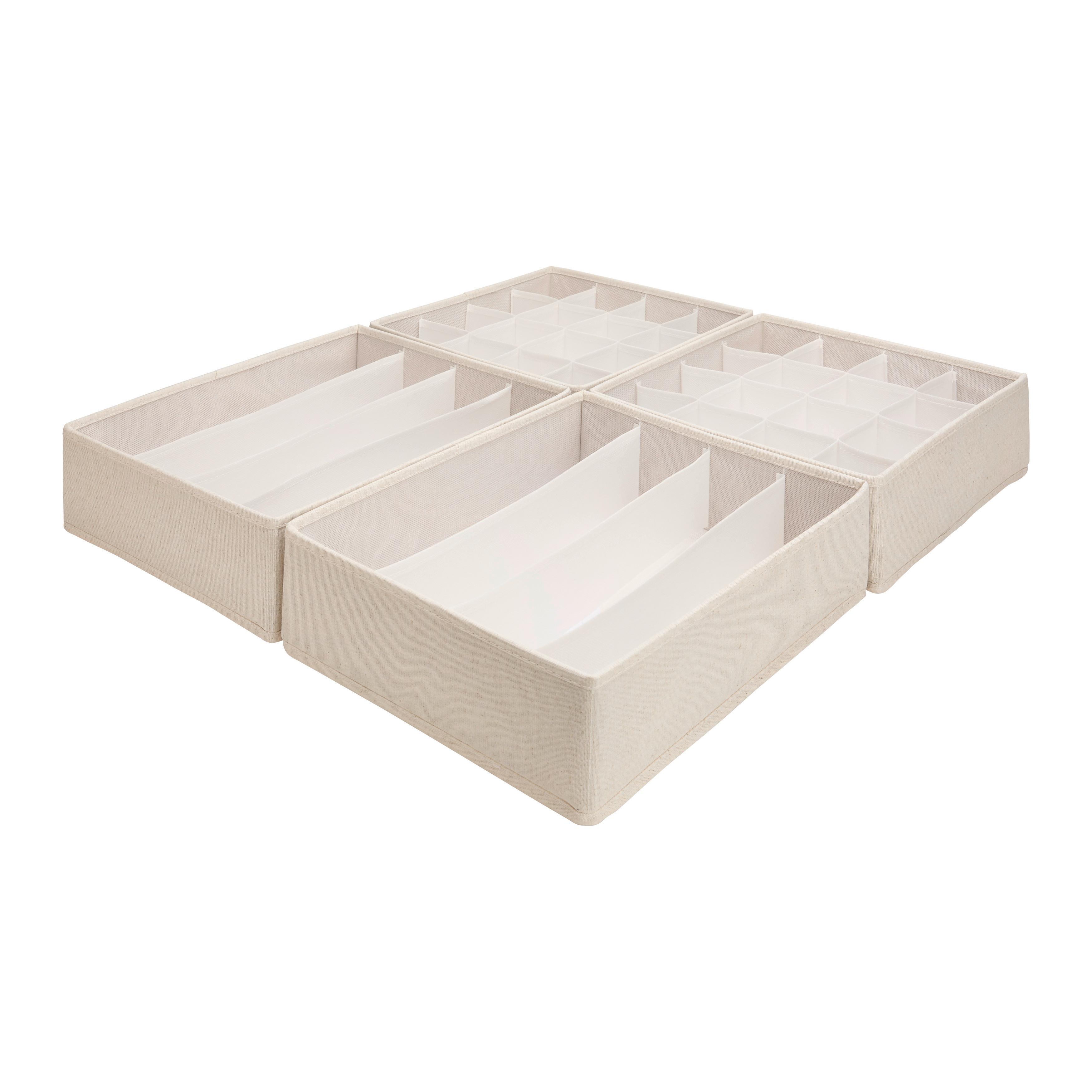 Sada úložných boxov 2 ks - béžová, Modern, textil/papier - Mömax