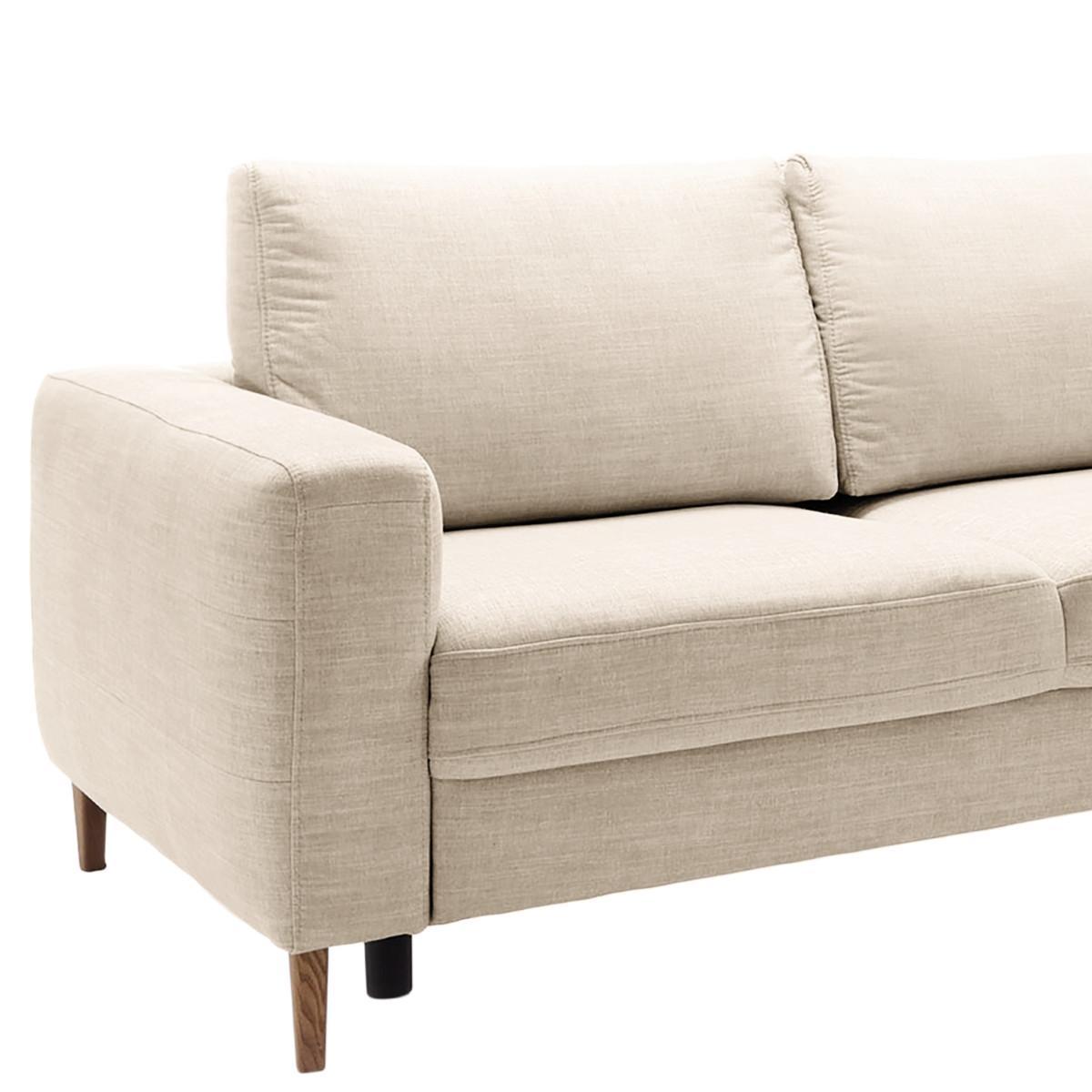 Ecksofa Alika Silberfarben S: 260x204 cm - Eschefarben/Silberfarben, MODERN, Textil (260/204cm) - Trendmanufaktur