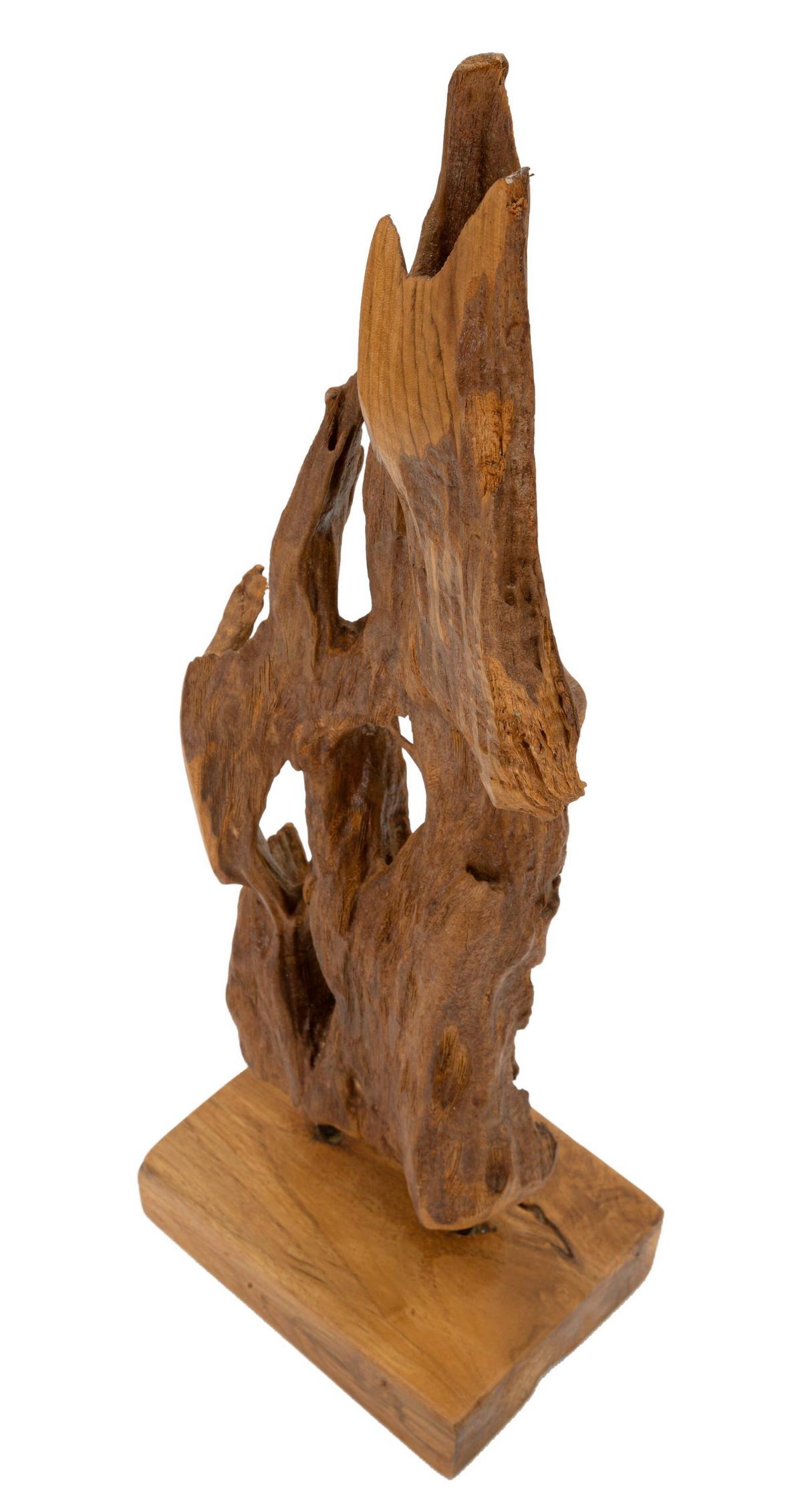 Skulptur Akar Teak Braun B: 55 cm - Braun, Basics, Holz (55/18/13cm)
