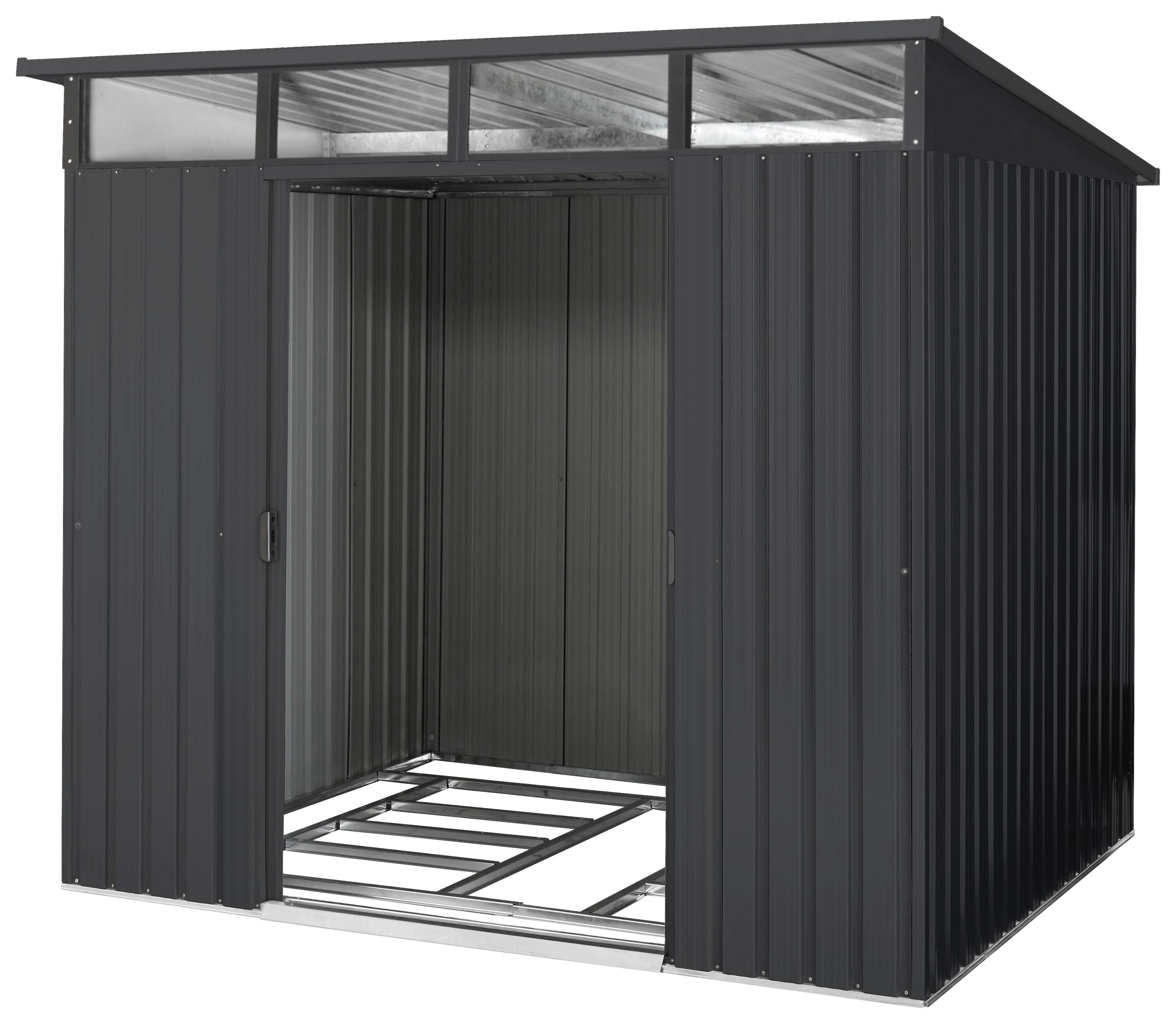 Gerätehaus Ohne Boden 238x203x278 - Anthrazit, Basics, Metall (238/203/278cm)