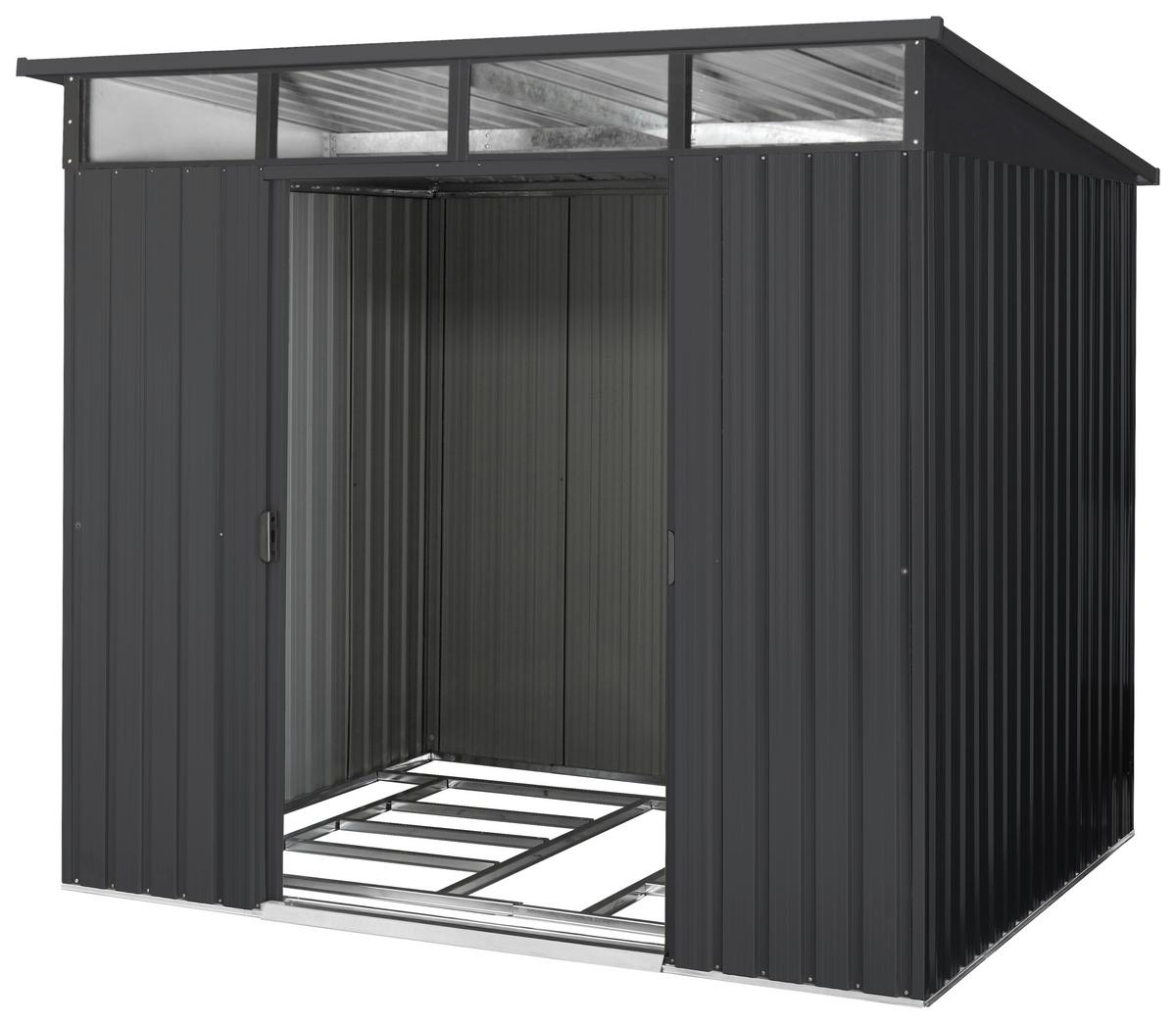 Gerätehaus Ohne Boden 238x203x278 - Anthrazit, Basics, Metall (238/203/278cm)
