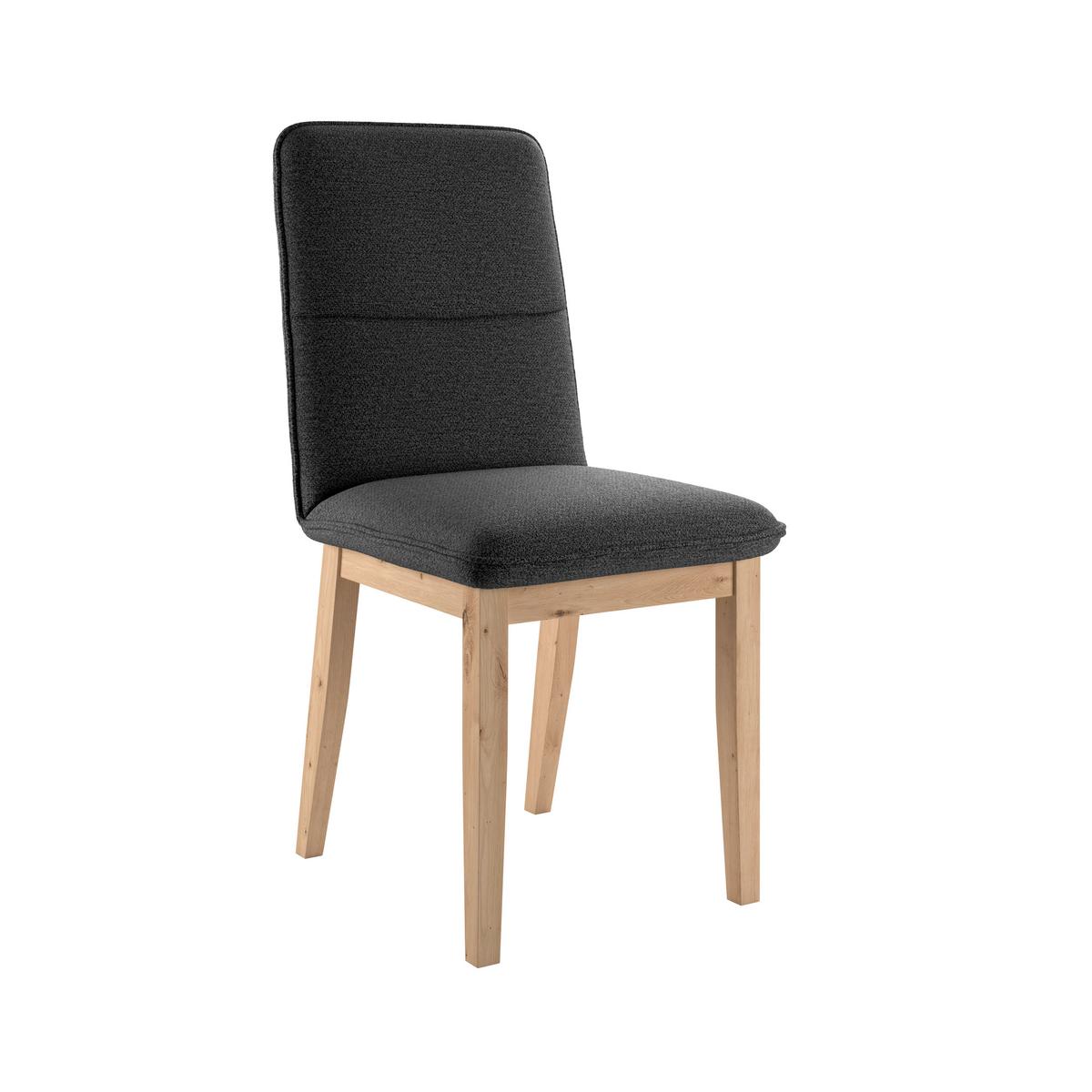 Vierfußstuhl Beluna Ii Webstoff Schwarz, B: 47cm - Eichefarben/Schwarz, KONVENTIONELL, Holz/Textil (47/91/44cm) - James Wood