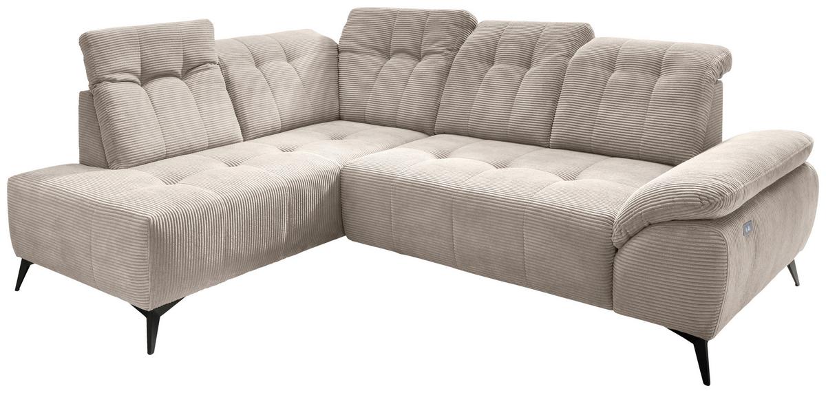 Ecksofa Fiore, Beige S: 200x272 cm - Beige/Schwarz, MODERN, Textil (200/272cm) - Livetastic