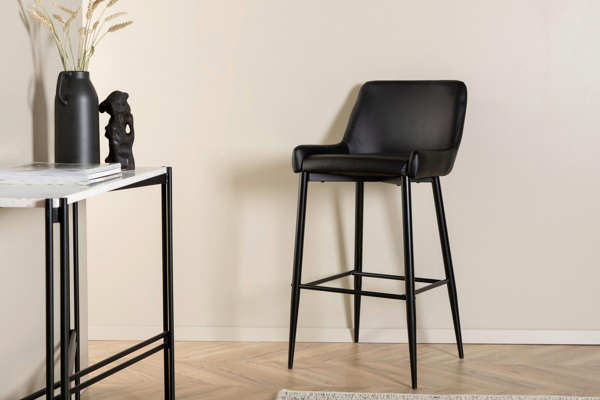 Barhocker-set Plaza Schwarz B: 48 Cm - Schwarz, Design, Kunststoff/Textil (48/105/57cm) - Livetastic