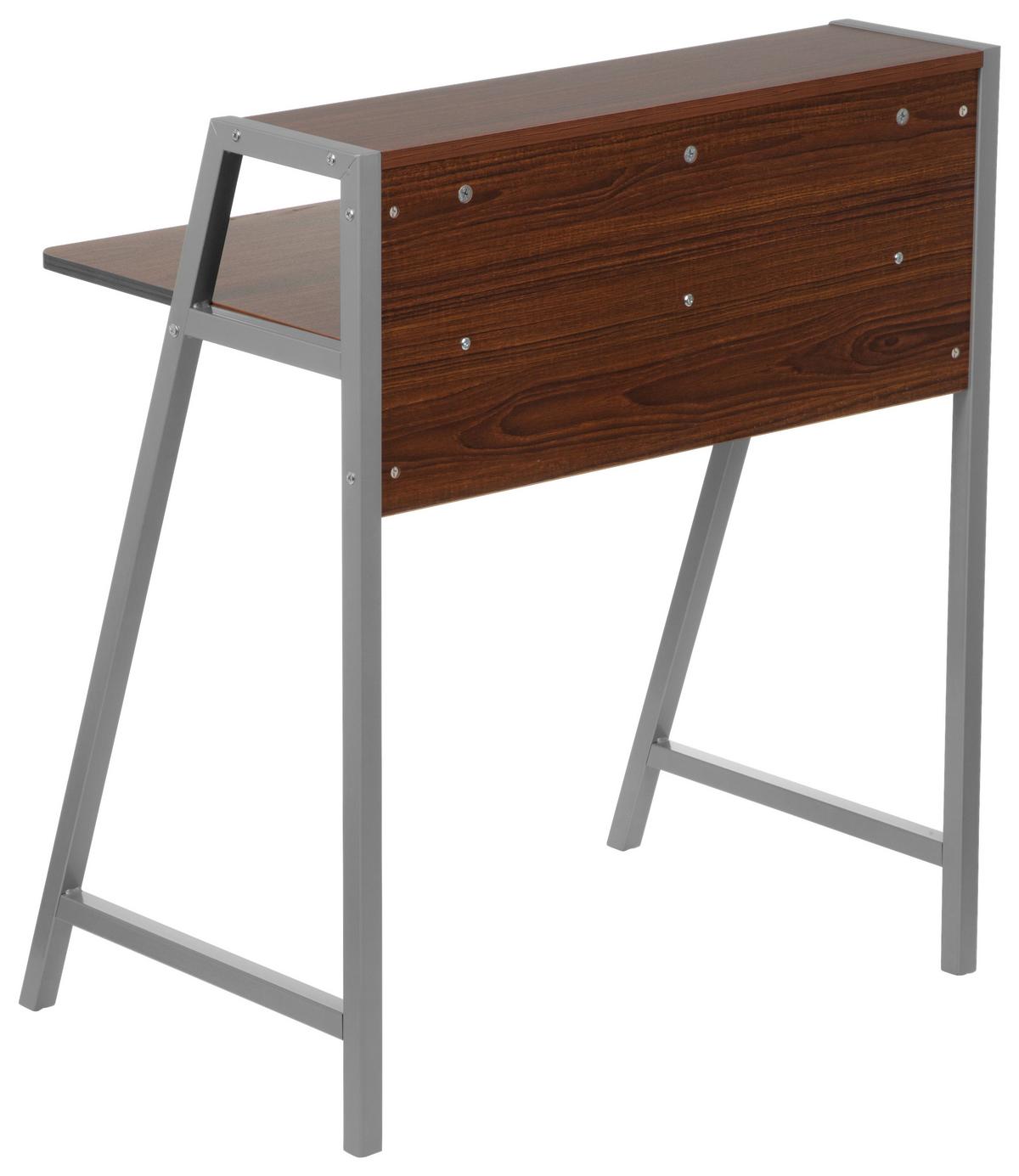 Schreibtisch Dumont Silberfarben/Wallnussfarben - Silberfarben/Walnussfarben, MODERN, Holzwerkstoff/Metall (78/89/51cm) - MID.YOU