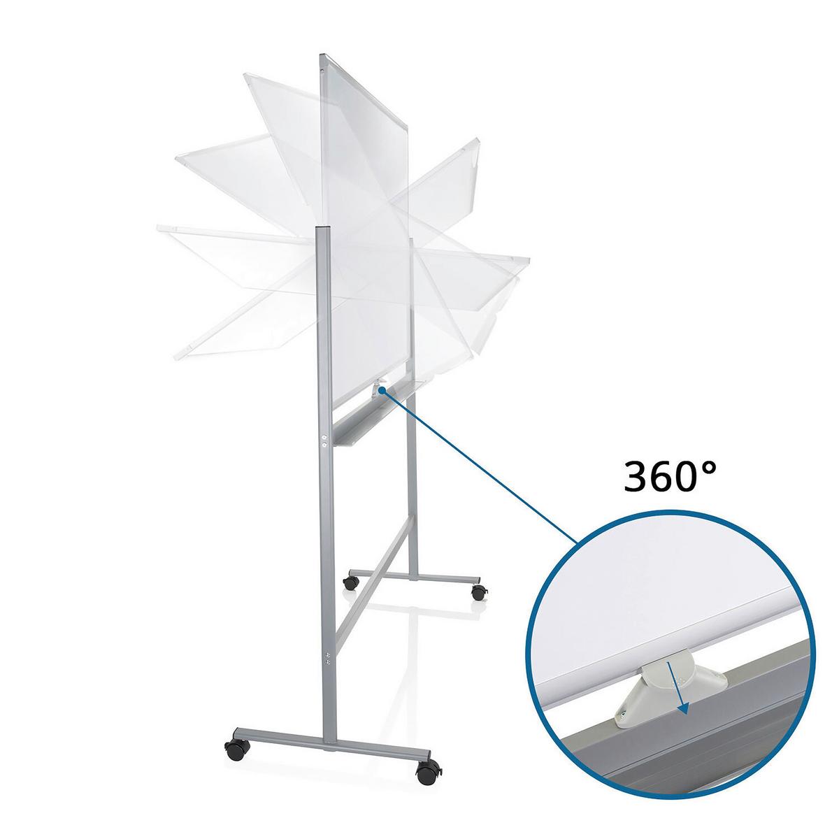 Whiteboard Multiboard I - Silberfarben/Weiß, Basics, Metall (128/187/54cm) - MID.YOU