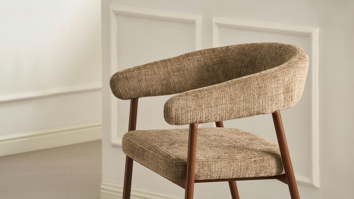 Barhocker Flora Braun/Walnussfarben B: 53 cm - Walnussfarben/Braun, MODERN, Holz/Textil (53/93/55cm) - Livetastic