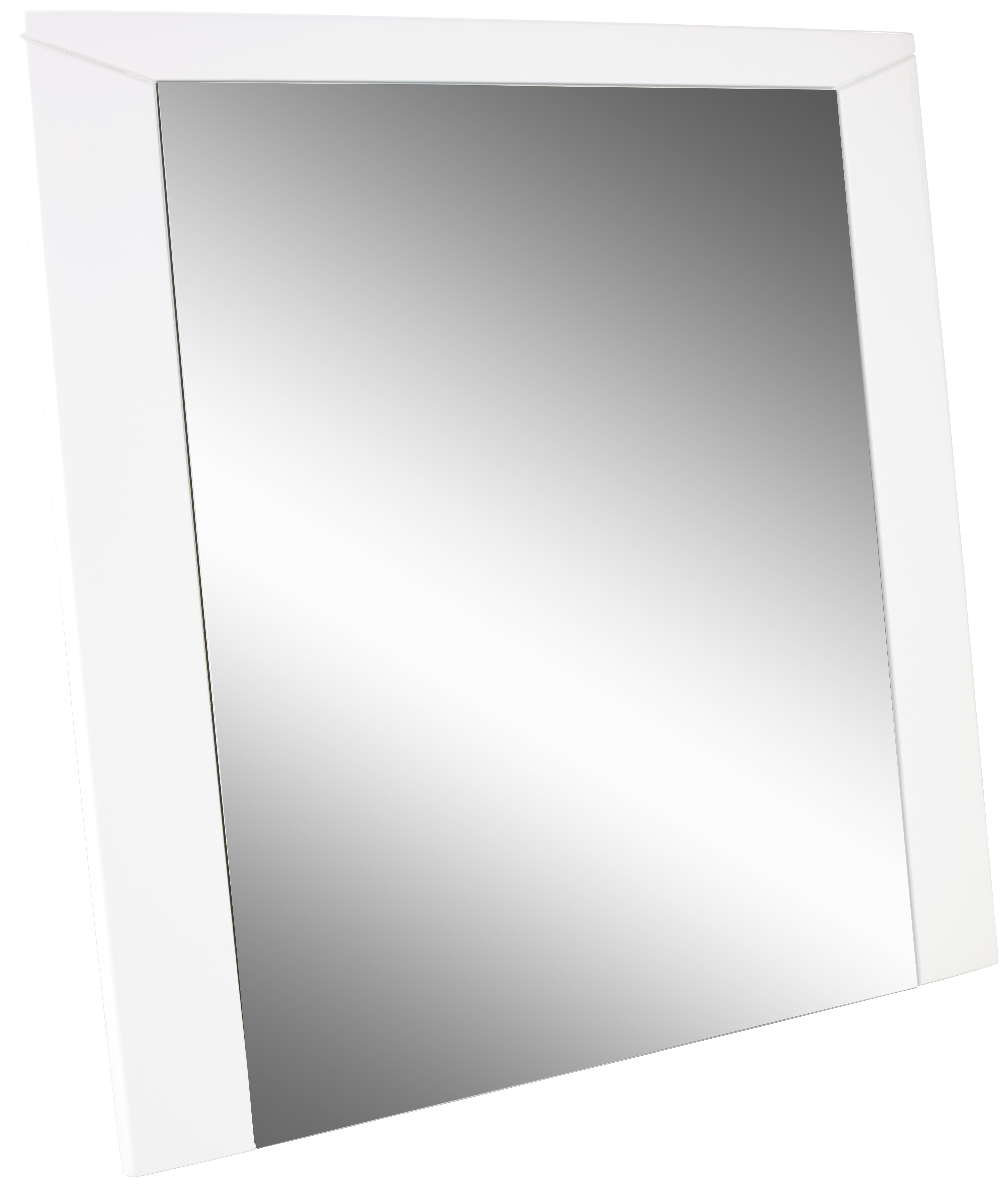 Tükör Bree - Fehér, modern, Faalapú anyag/Üveg (85/80/2cm)