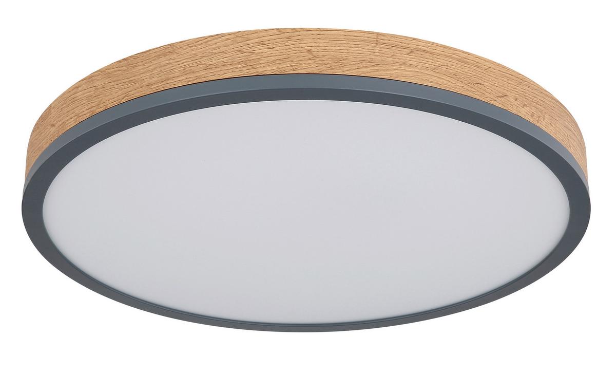LED-Deckenleuchte Ø 45 cm mit Farbtemperaturenwechsler - Opal/Graphitfarben, Basics, Holzwerkstoff/Kunststoff (45/8,5cm) - Globo