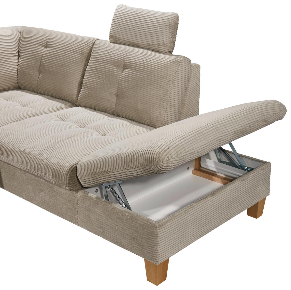 Wohnlandschaft Ascot Grau U: 170x324x220 Cm - Eichefarben/Grau, KONVENTIONELL, Textil (170/324/220cm) - MID.YOU