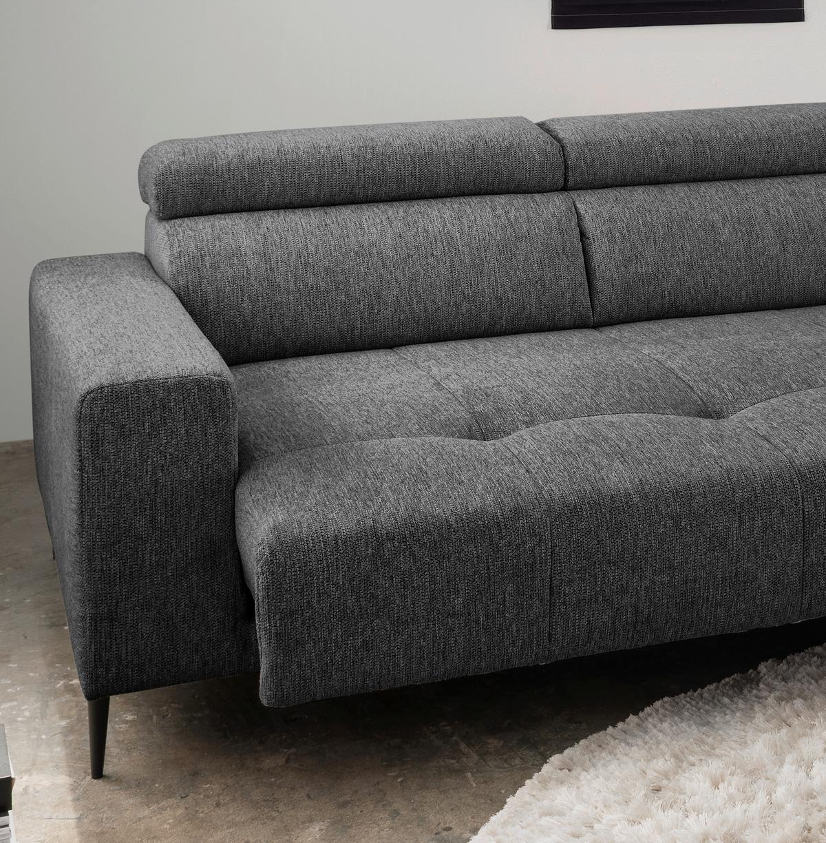Ecksofa Intera Anthrazit S: 276x188 Cm - Anthrazit/Schwarz, KONVENTIONELL, Textil (276/188cm) - Livetastic