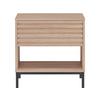 Nachttisch Celine Naturfarben B: 50 cm - Schwarz/Naturfarben, Design, Holzwerkstoff/Metall (50/50/35cm) - MID.YOU