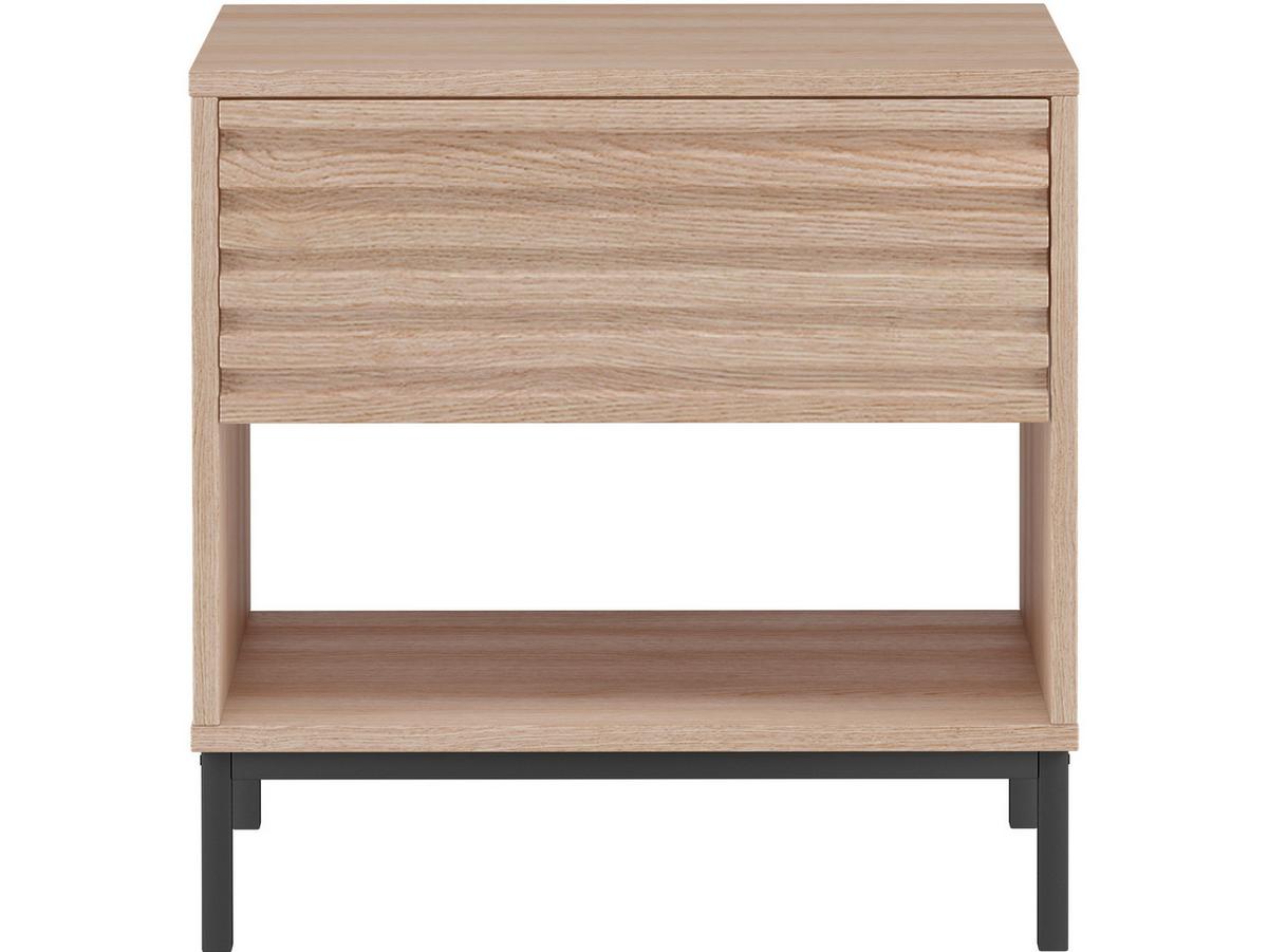 Nachttisch Celine Naturfarben B: 50 cm - Schwarz/Naturfarben, Design, Holzwerkstoff/Metall (50/50/35cm) - MID.YOU