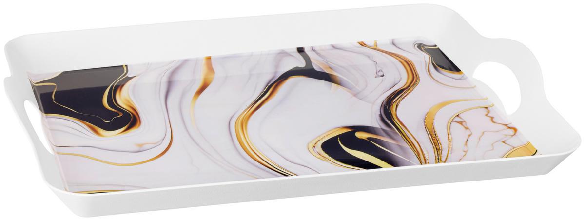Serviertablett Benita - Multicolor/Weiß, Basics, Kunststoff (45/32/5cm) - Luca Bessoni