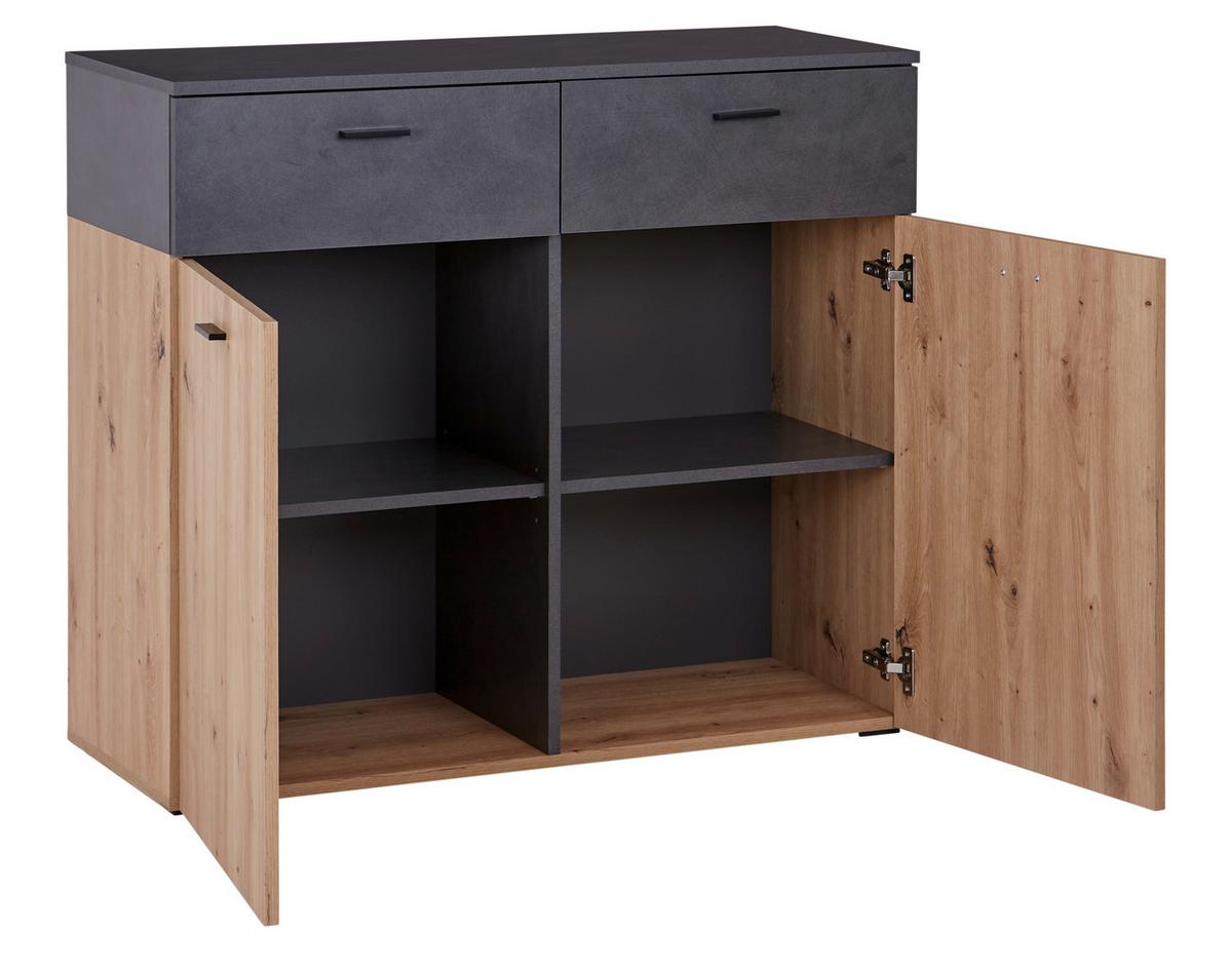 Kommode 100 cm Duos, Eiche Dekor/Matera - MODERN, Holzwerkstoff (100/89,4/40cm)