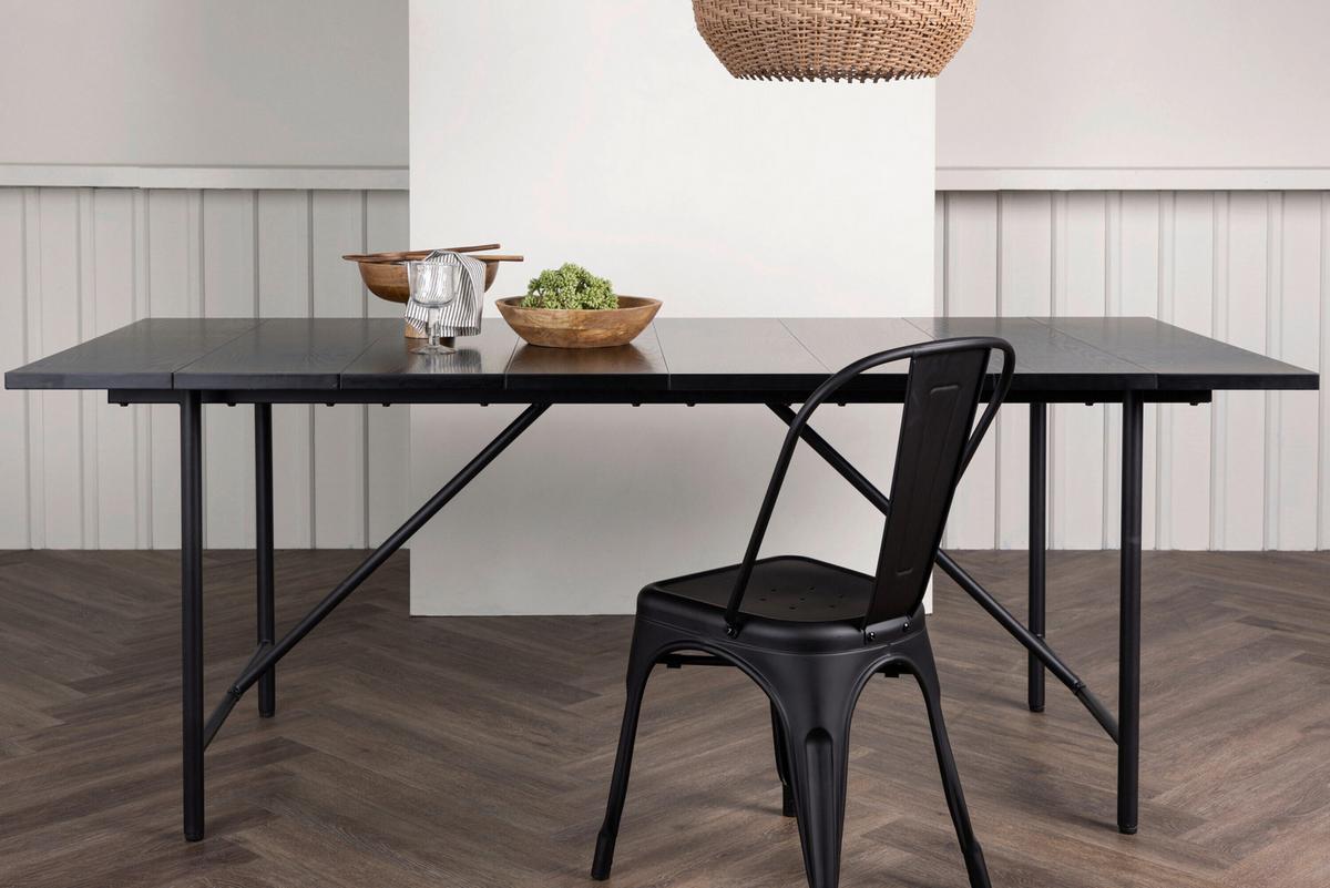 Esstisch Astrid Schwarz L: 200 Cm - Schwarz, MODERN, Holz/Metall (200/90/75cm) - Livetastic