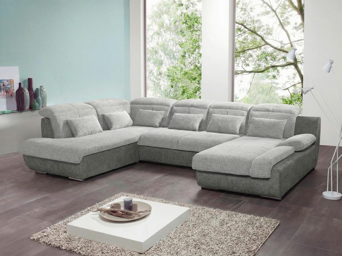 Sarokgarnitúra Multi - ezüstszínű/sötétszürke, Modern, textil (228/345/184cm) - Luca Bessoni