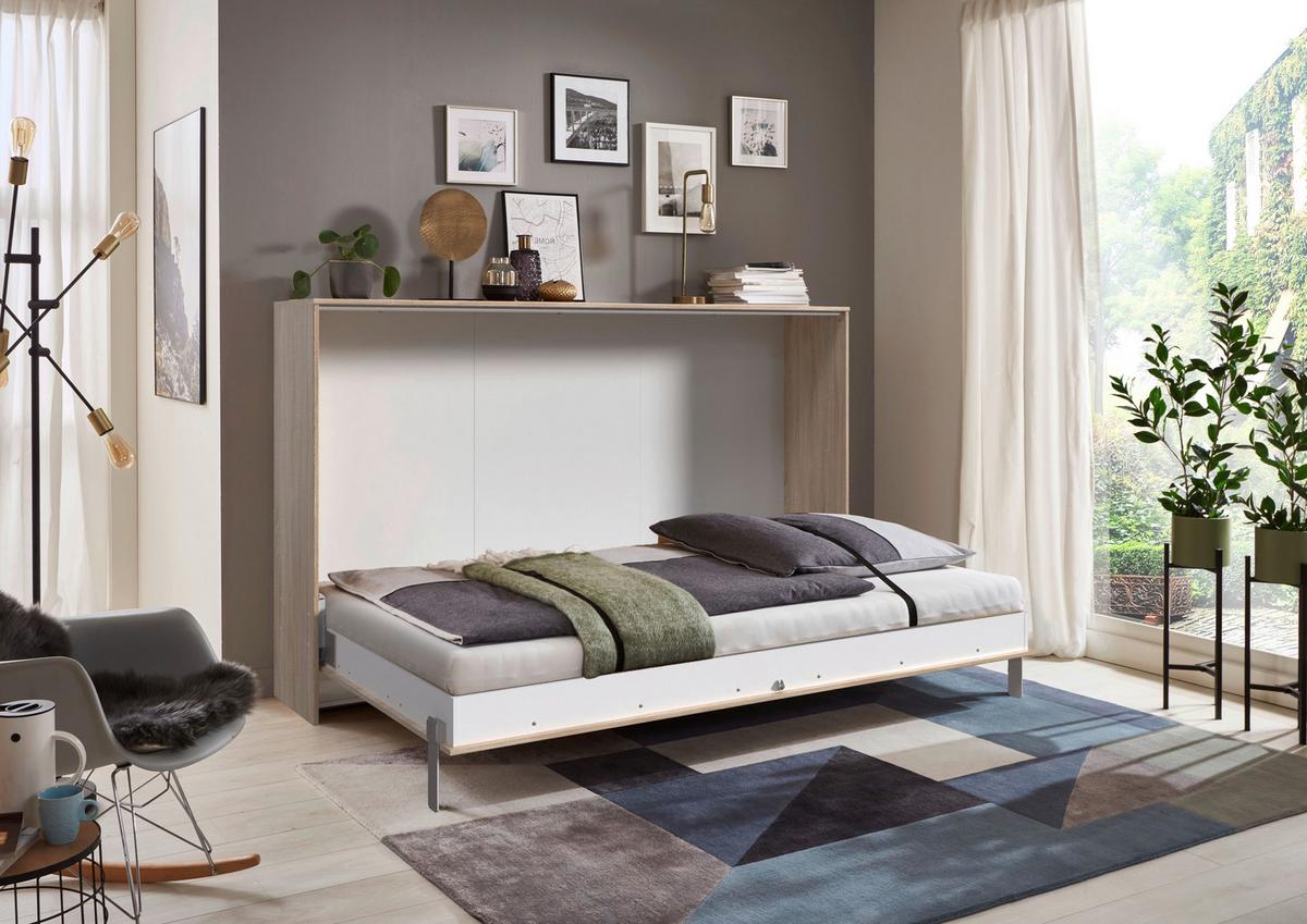 Vyklápěcí postel JUIST horizontální 140X200CM - barvy dubu, Basics, kompozitní dřevo (140/200cm)