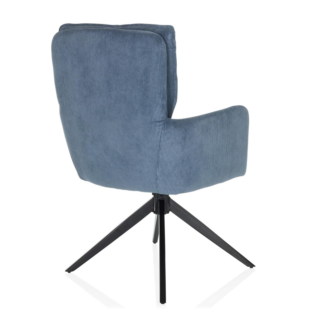 Armlehnstuhl Tarugo Blau B: 58 Cm - Blau/Schwarz, MODERN, Textil/Metall (58/94/60cm) - MID.YOU