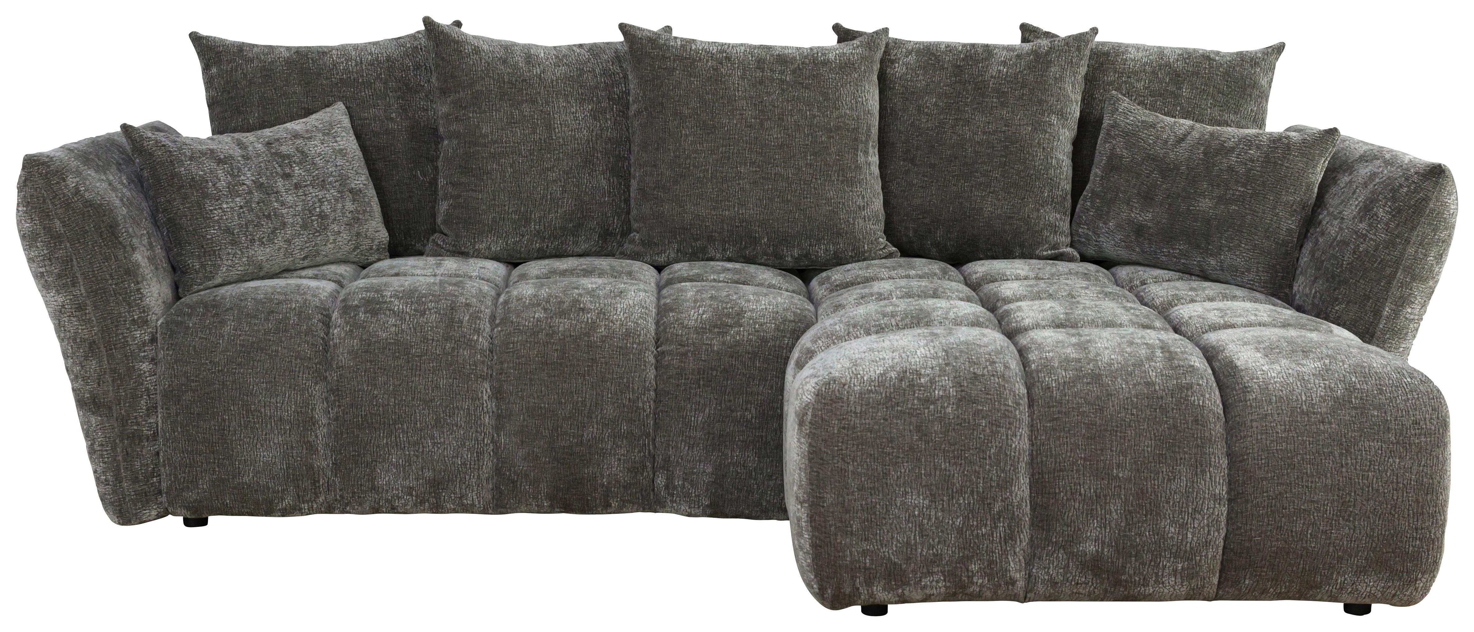 Univerzálna sedačka CAMMELLIO, tmavosivá ženilka, 7 vankúšov - čierna/tmavosivá, Modern, textil (296/189cm) - Mömax