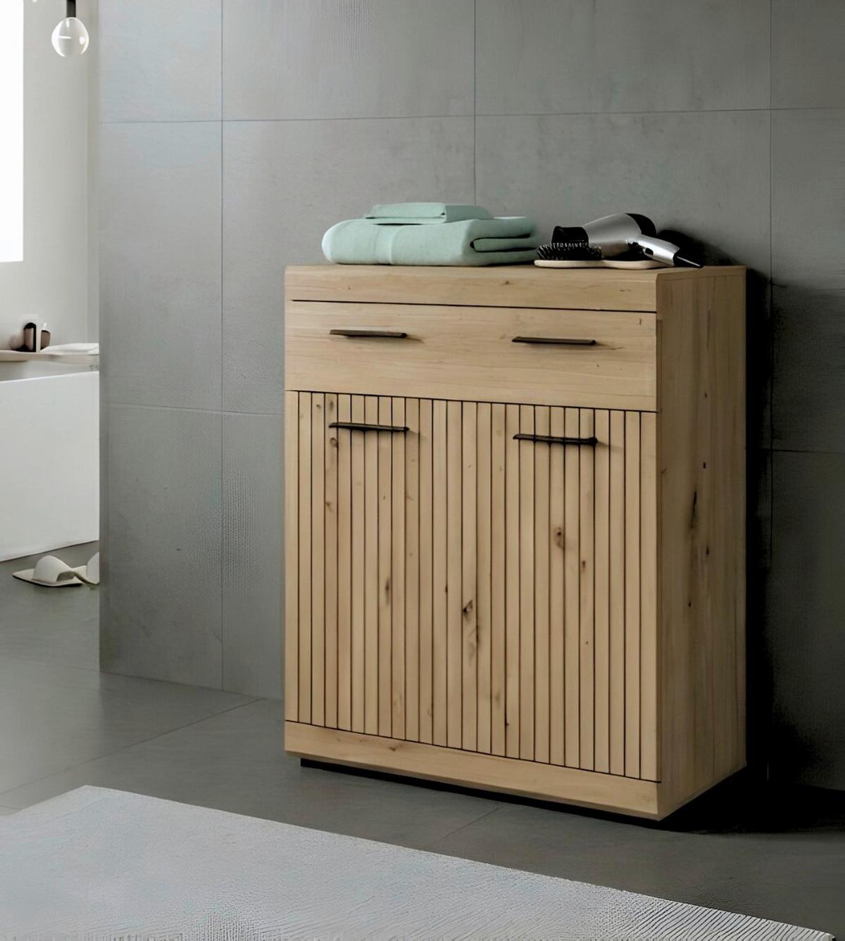 Midischrank Scout Eiche Artisan Dekor B: 74cm - Schwarz/Eiche Artisan, Trend, Holzwerkstoff (74/88/31cm) - MID.YOU