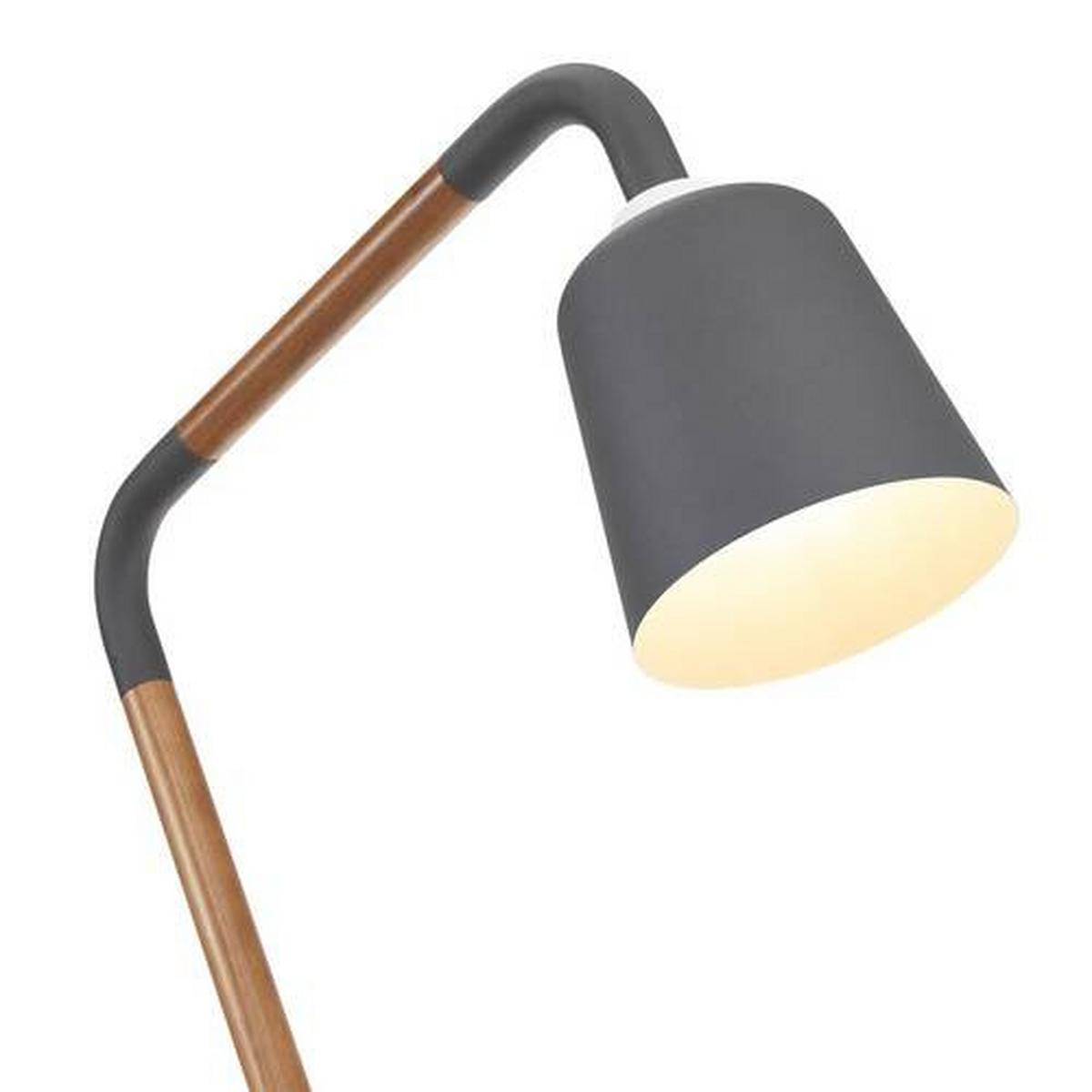 Stojící svítidlo PIPER - černá, Moderní, kov/dřevo (63/62/169cm) - Bessagi Home
