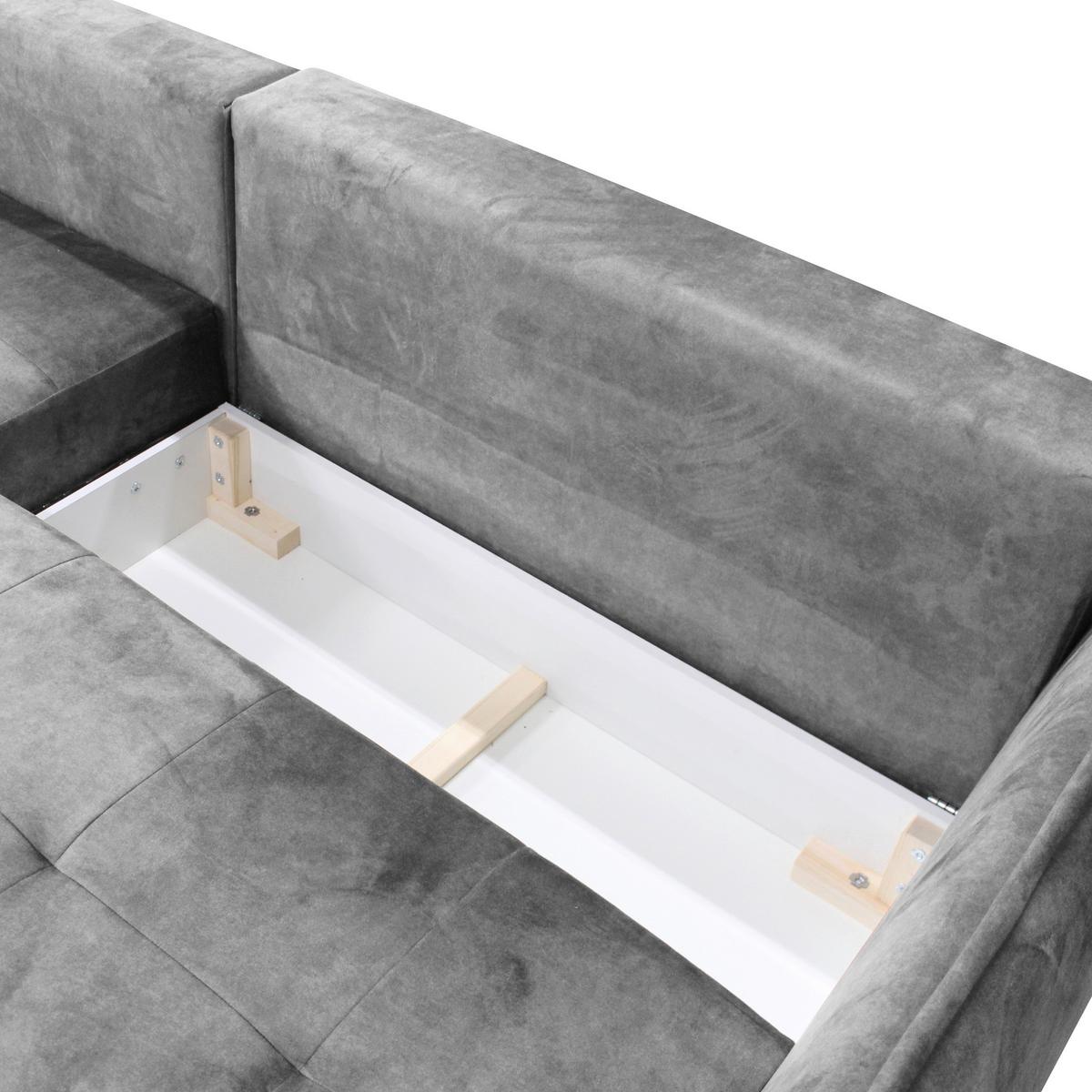 Ecksofa Whisper Grau S: 196x264 cm - Goldfarben/Grau, Design, Textil (196/264cm) - MID.YOU