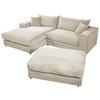 Ecksofa Funny S Links Creme Mit Hocker B: 265 Cm - Creme/Schwarz, Basics, Textil (180/265cm) - Livetastic