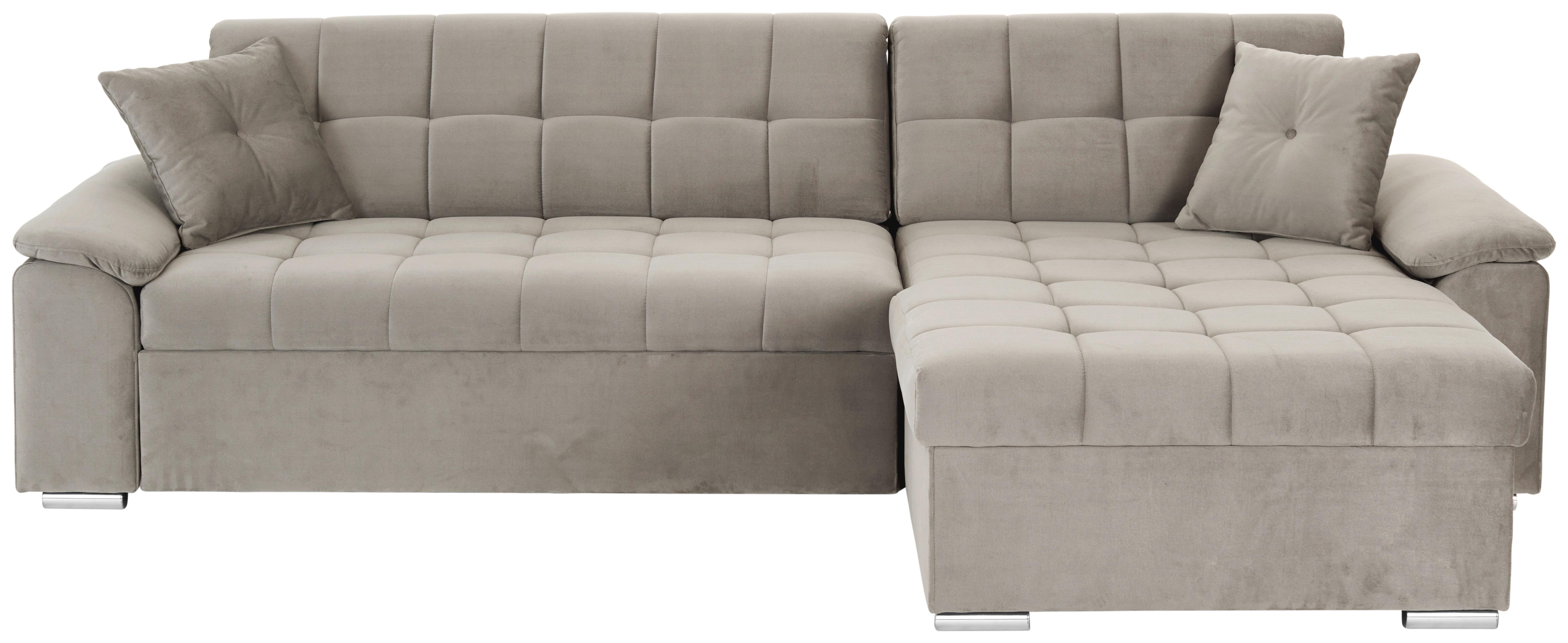 Ecksofa mit Schlaffunktion und Bettkasten Beige - Beige, Basics, Textil (263/169cm) - Livetastic