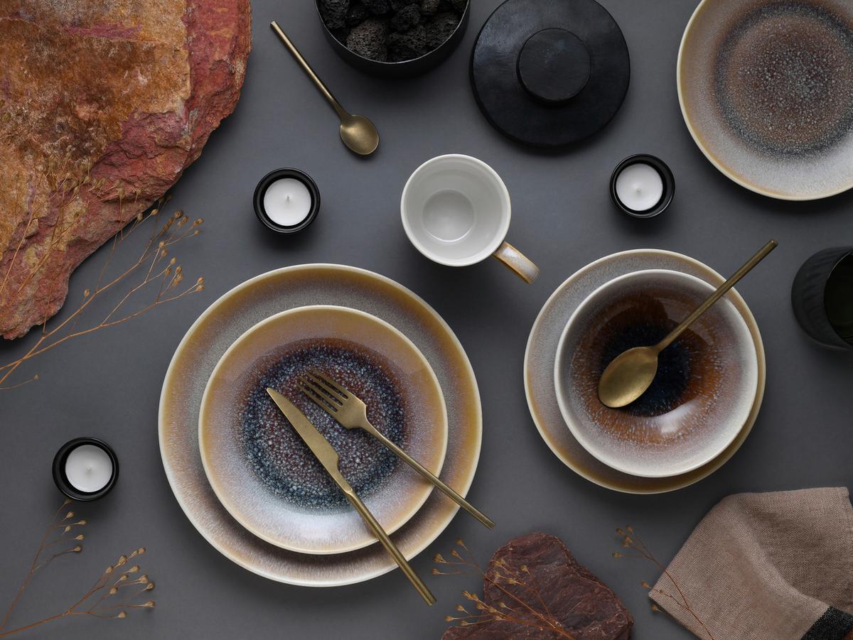 Kombiservice Caldera Sandfarben/weiß 16--Teilig - Sandfarben/Weiß, Basics, Keramik - Creatable