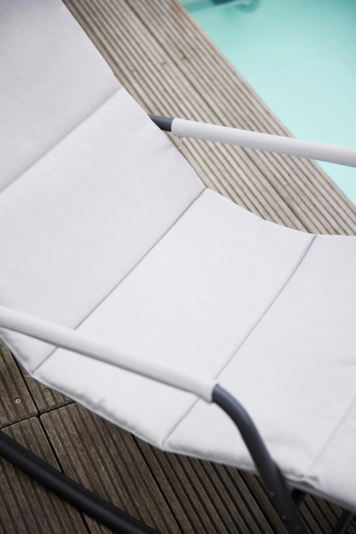 Schaukelliege Metall/Kunststoff/Textil - Grau, KONVENTIONELL, Kunststoff/Textil (57/81/143cm) - Siena Garden