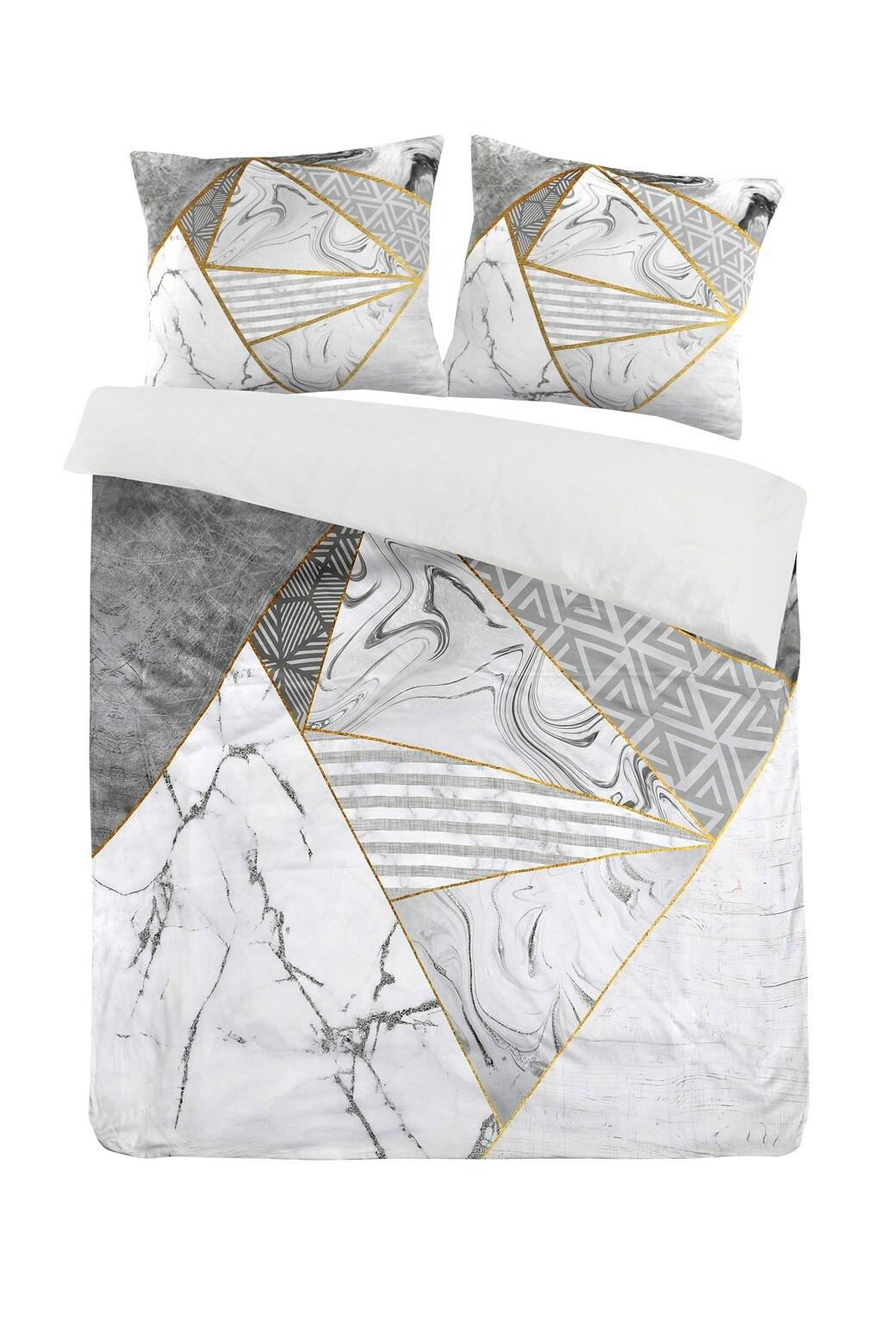 POSTEĽNÁ BIELIZEŇ BAVARIA 125-GBGRAU/GOLD260X220 - sivá/zlatá, Basics, textil (260/220cm) - Kayoom