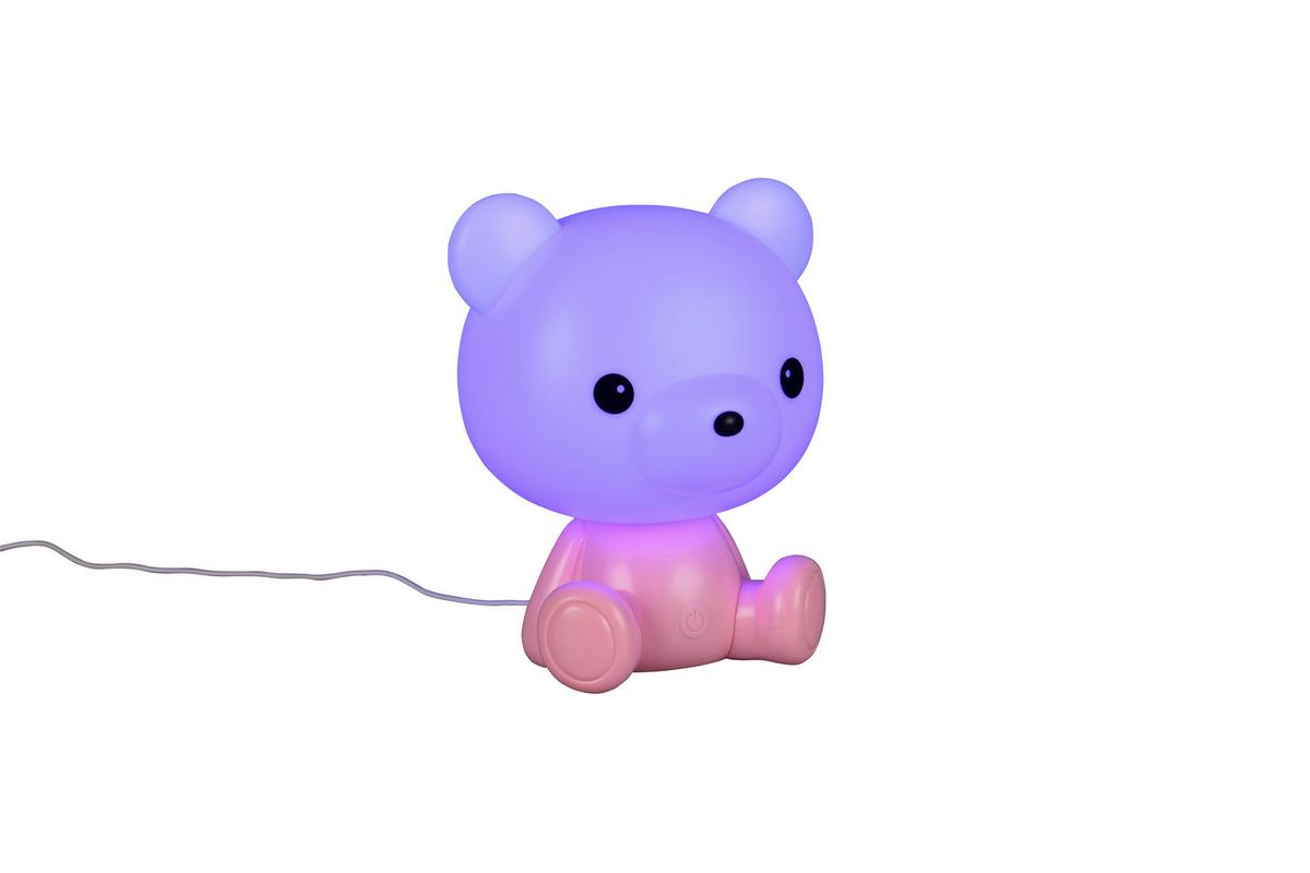 LED-Tischleuchte Cutie Weiß Pink B: 19 cm - Pink/Weiß, LIFESTYLE, Kunststoff (21/19/25,5cm)