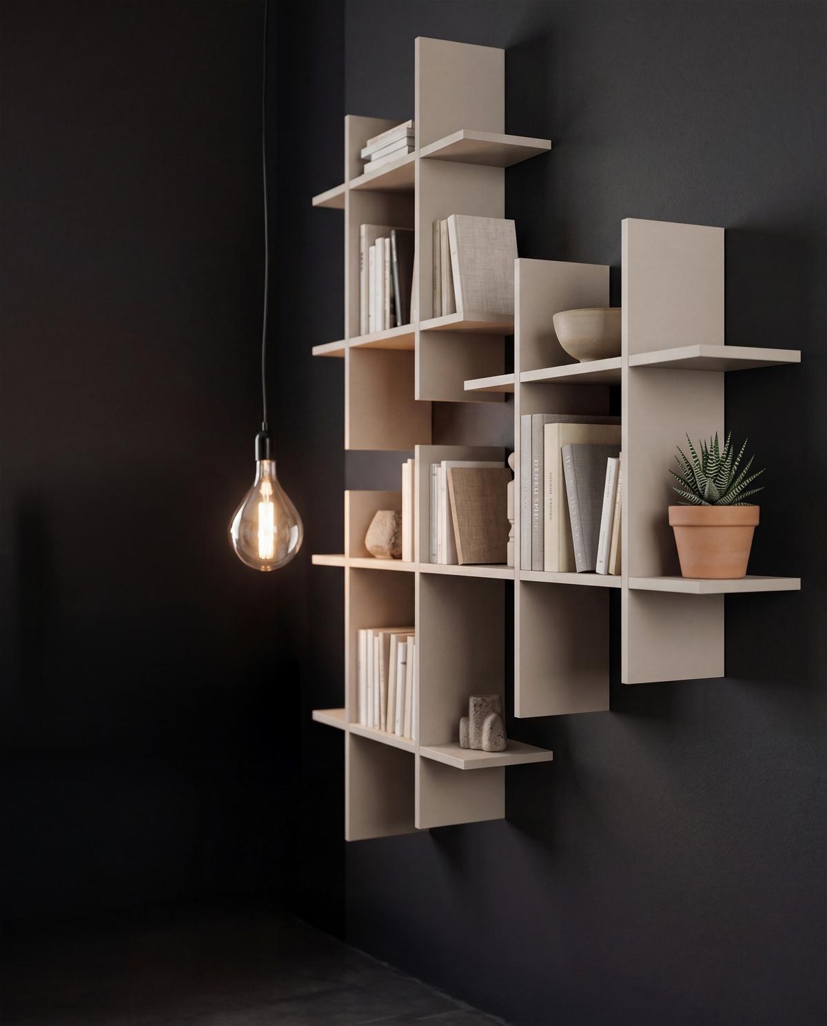 NÁSTENNÝ REGÁL LUCIA KAŠMÍR - kašmírová, Modern, kompozitné drevo (80/80/15cm) - Mömax
