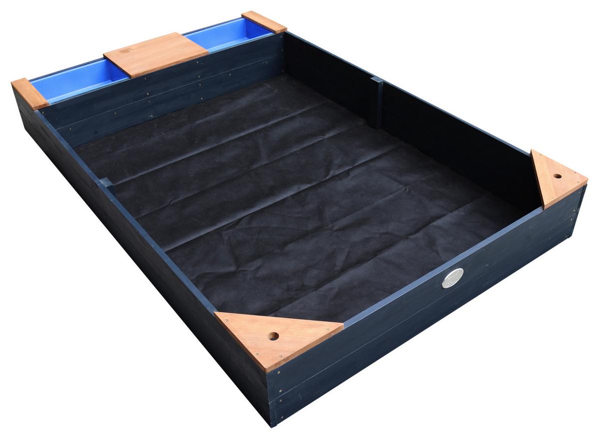 Sandkasten A031.014.05 - Anthrazit/Braun, KONVENTIONELL, Holz (115/21,8/180cm) - Ambia Garden
