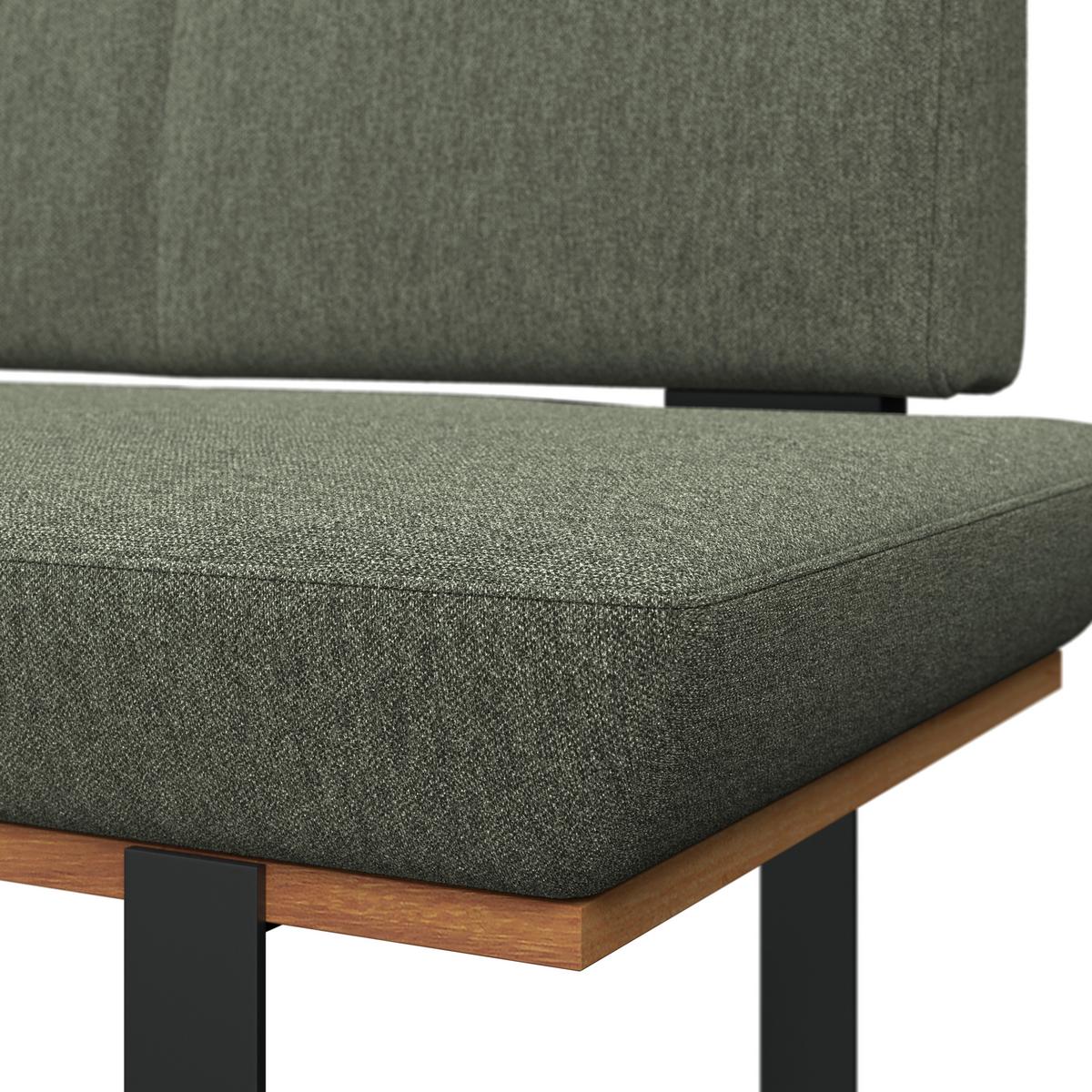 Eckbank Tristan Webstoff grün,S:195x245cm - Schwarz/Grün, MODERN, Holz/Textil (195/245cm) - James Wood