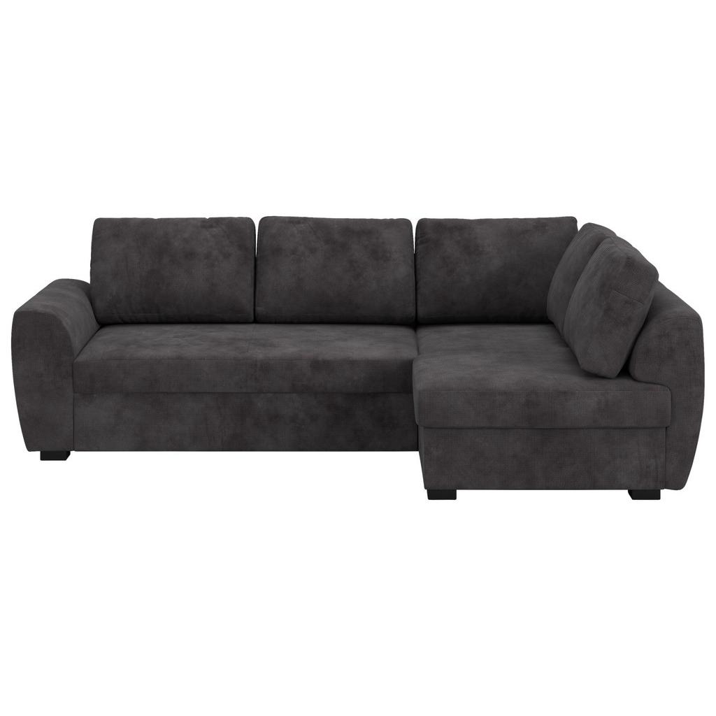 Ecksofa mit Bettfunktion Drift Chenille schwarz, B: 253cm