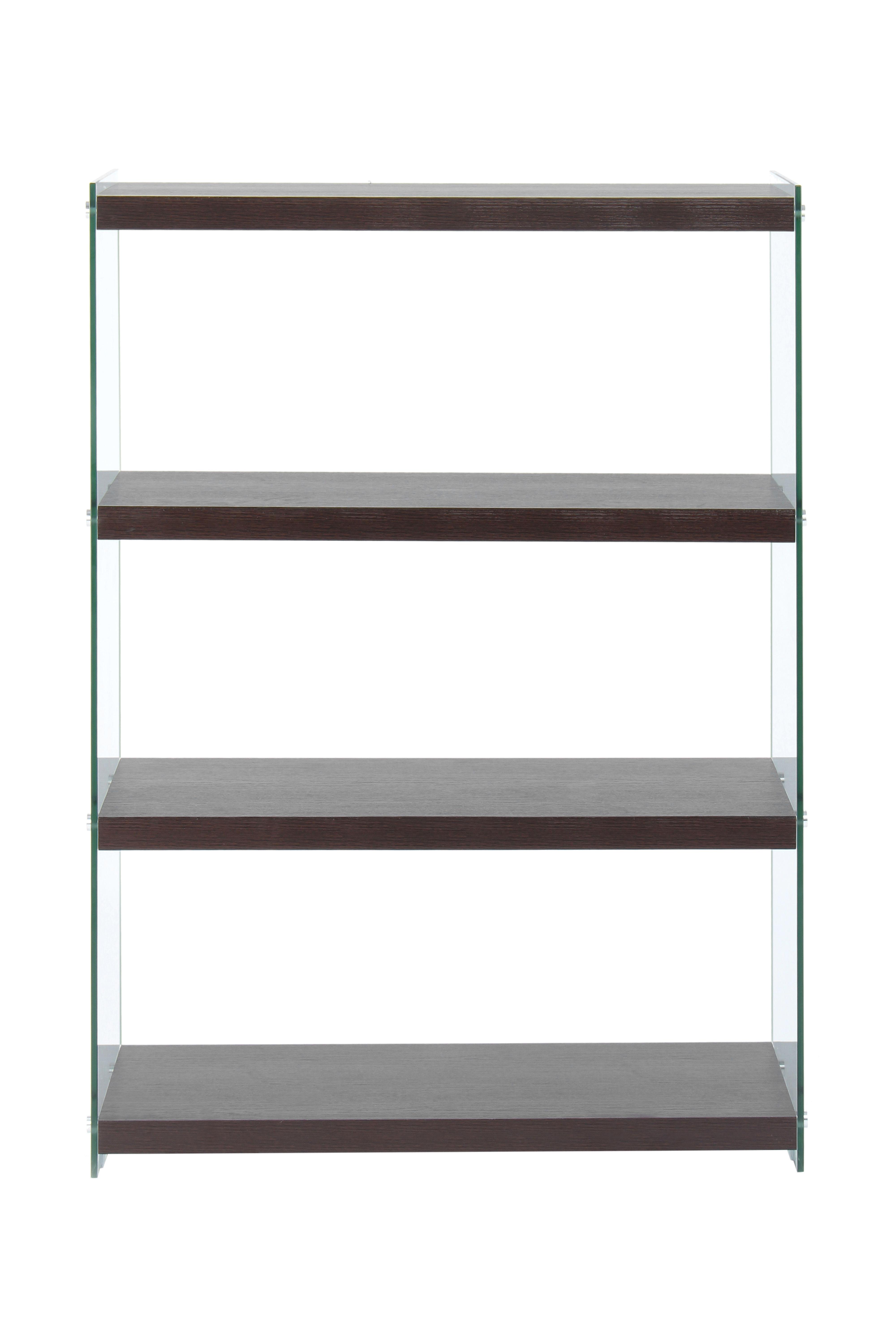 Regal Elementary B: 29,5 cm Dunkelbraun/Glas
